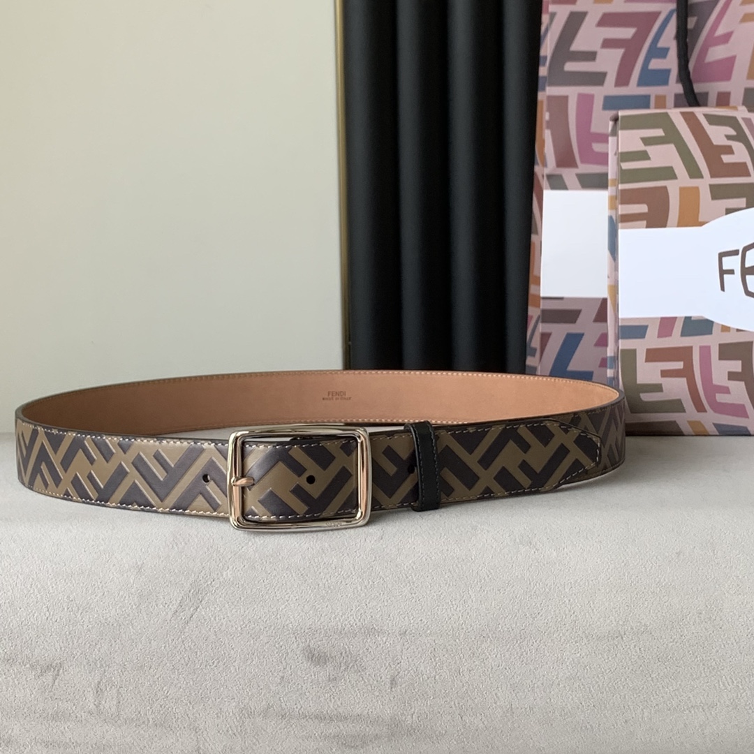 Fendi Leather Belt Width 3.5cm 011