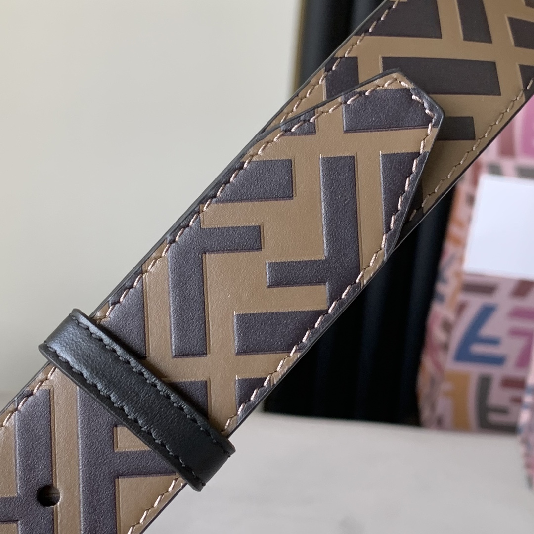Fendi Leather Belt Width 3.5cm 011
