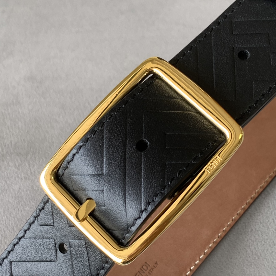 Fendi Leather Belt Width 3.5cm 016