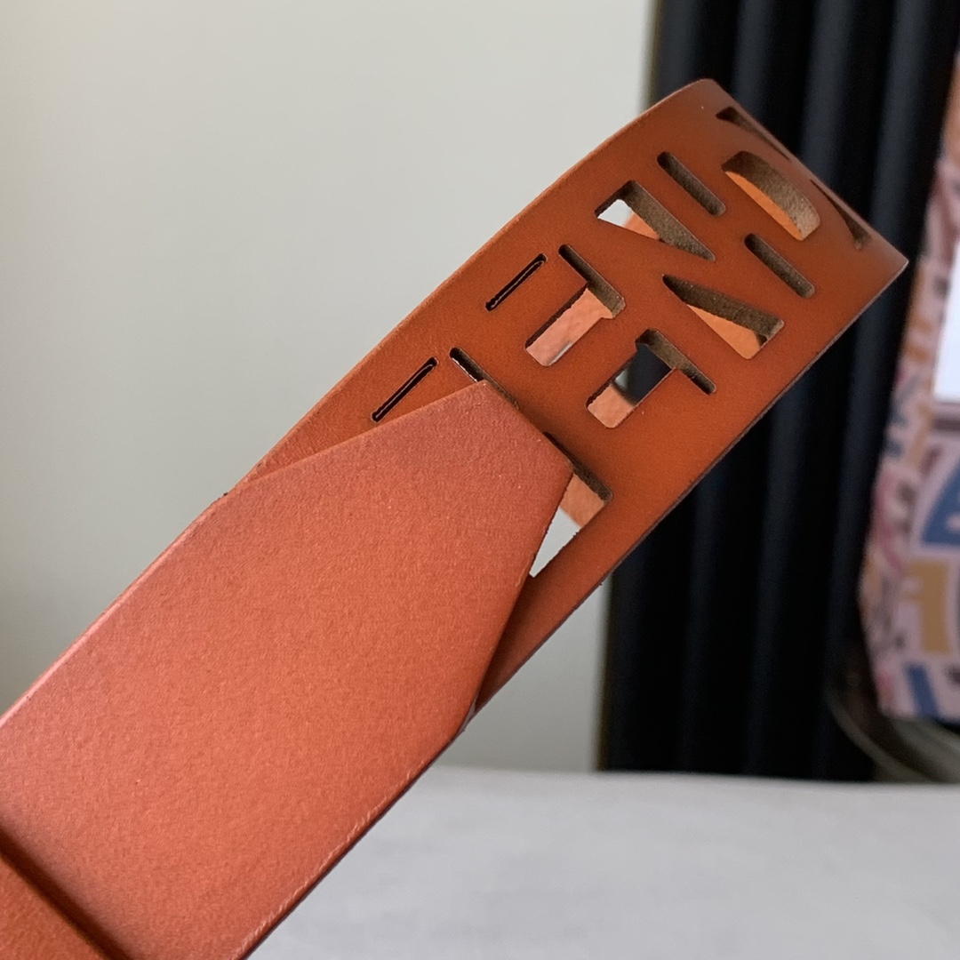 Fendi Leather Belt Width 3.5cm 017