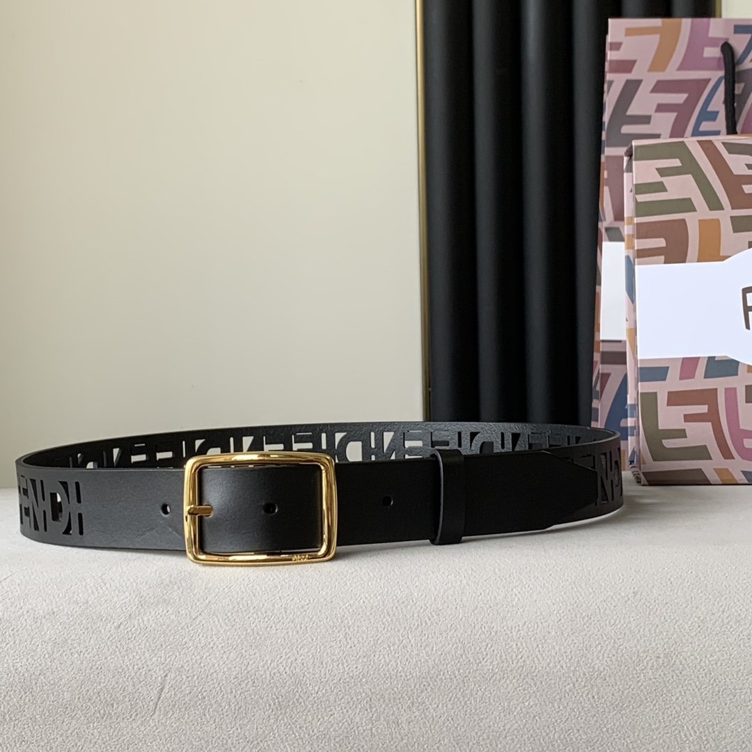 Fendi Leather Belt Width 3.5cm 017