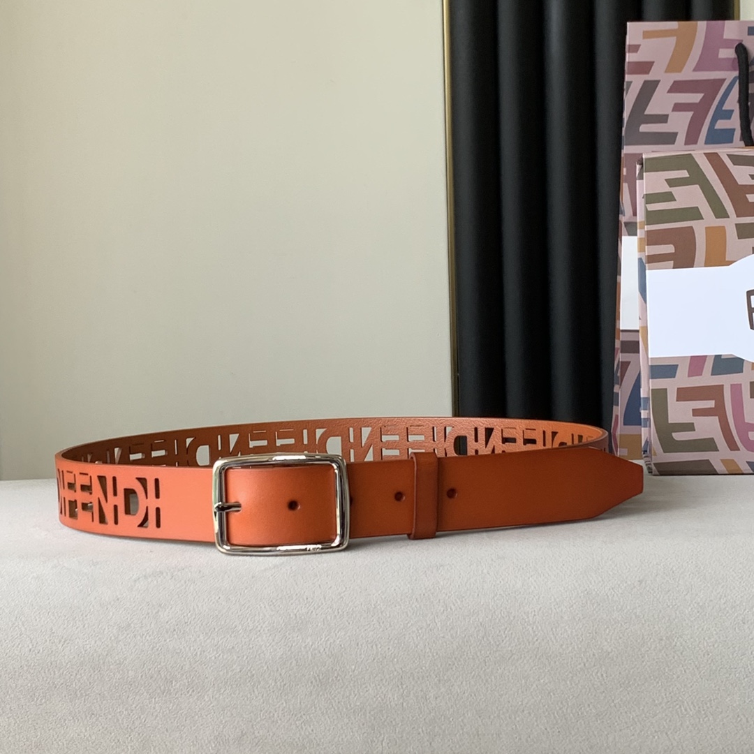 Fendi Leather Belt Width 3.5cm 017