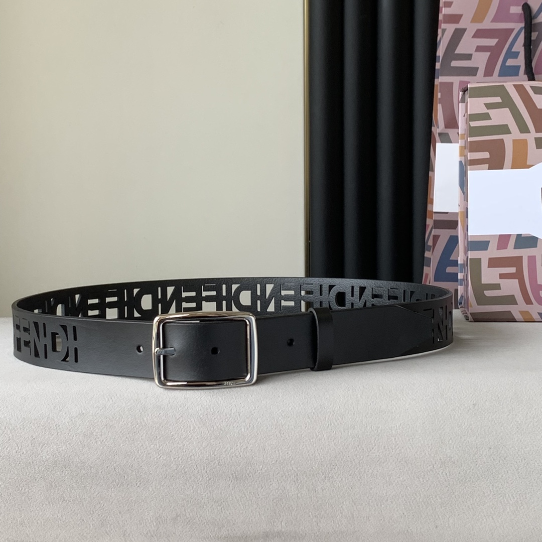 Fendi Leather Belt Width 3.5cm 017