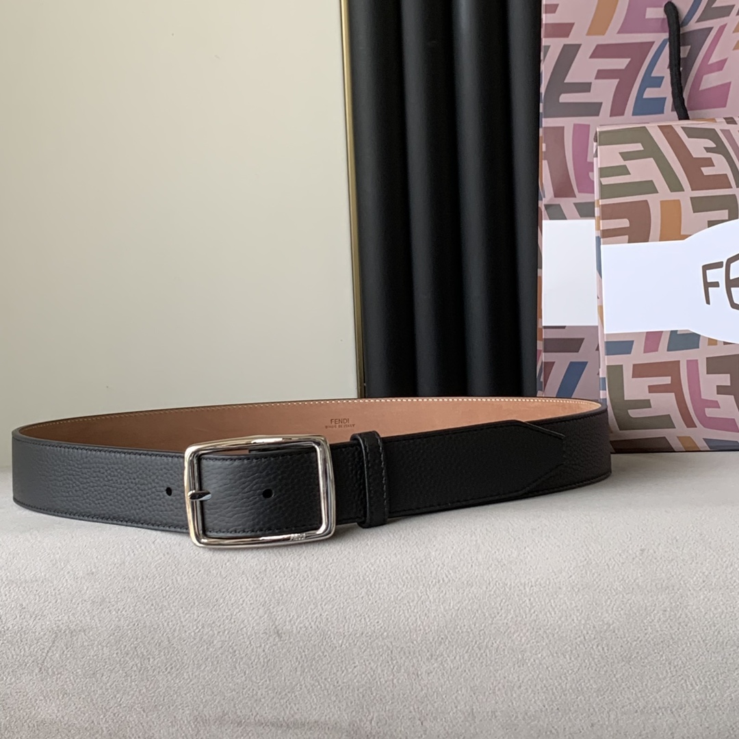 Fendi Leather Belt Width 3.5cm 019