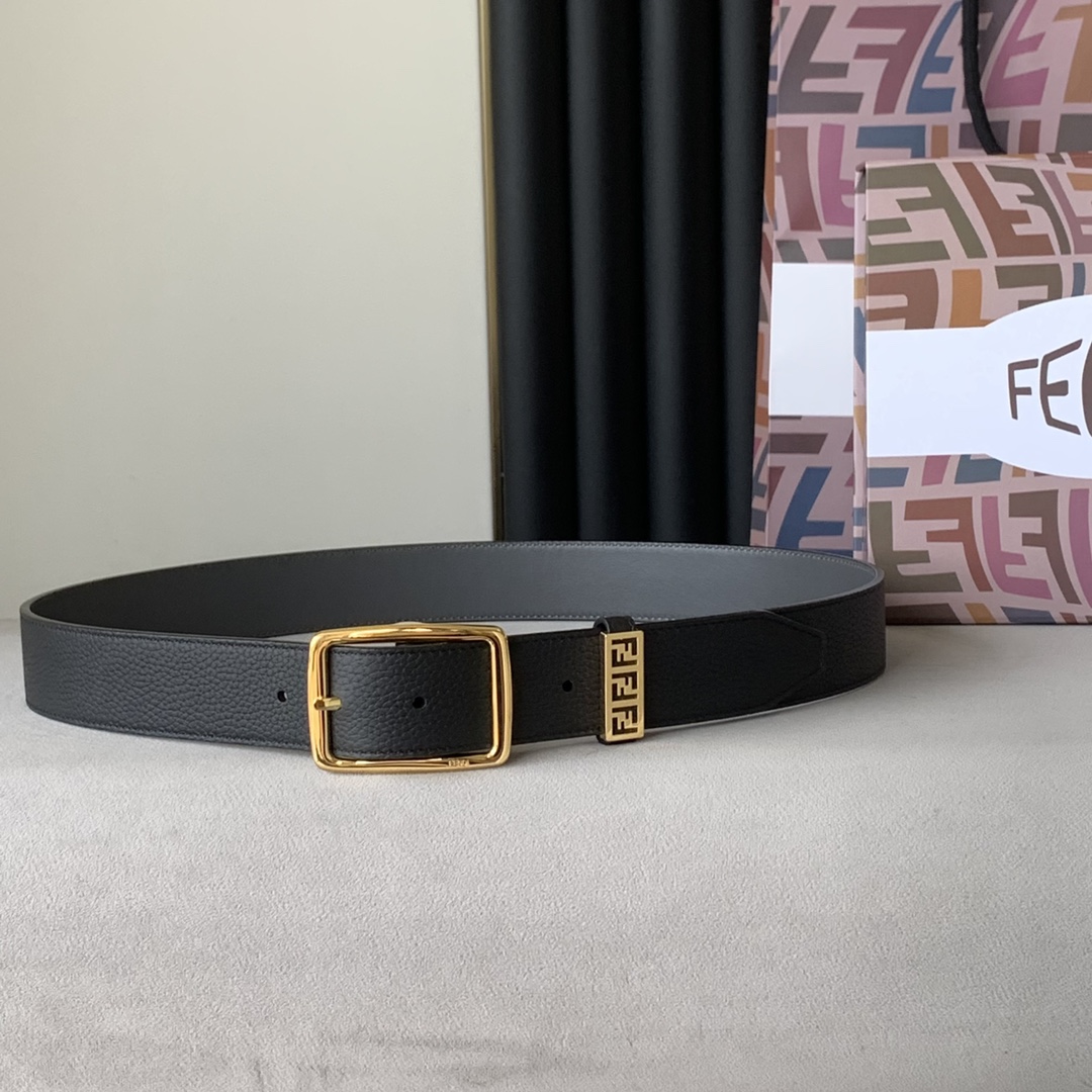 Fendi Leather Belt Width 3.5cm 019