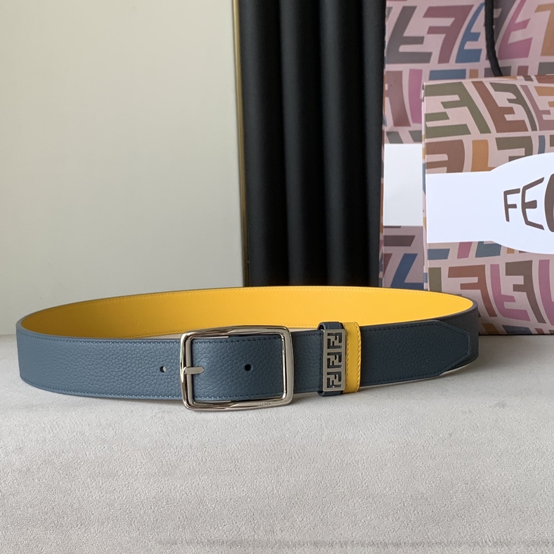 Fendi Leather Belt Width 3.5cm 019