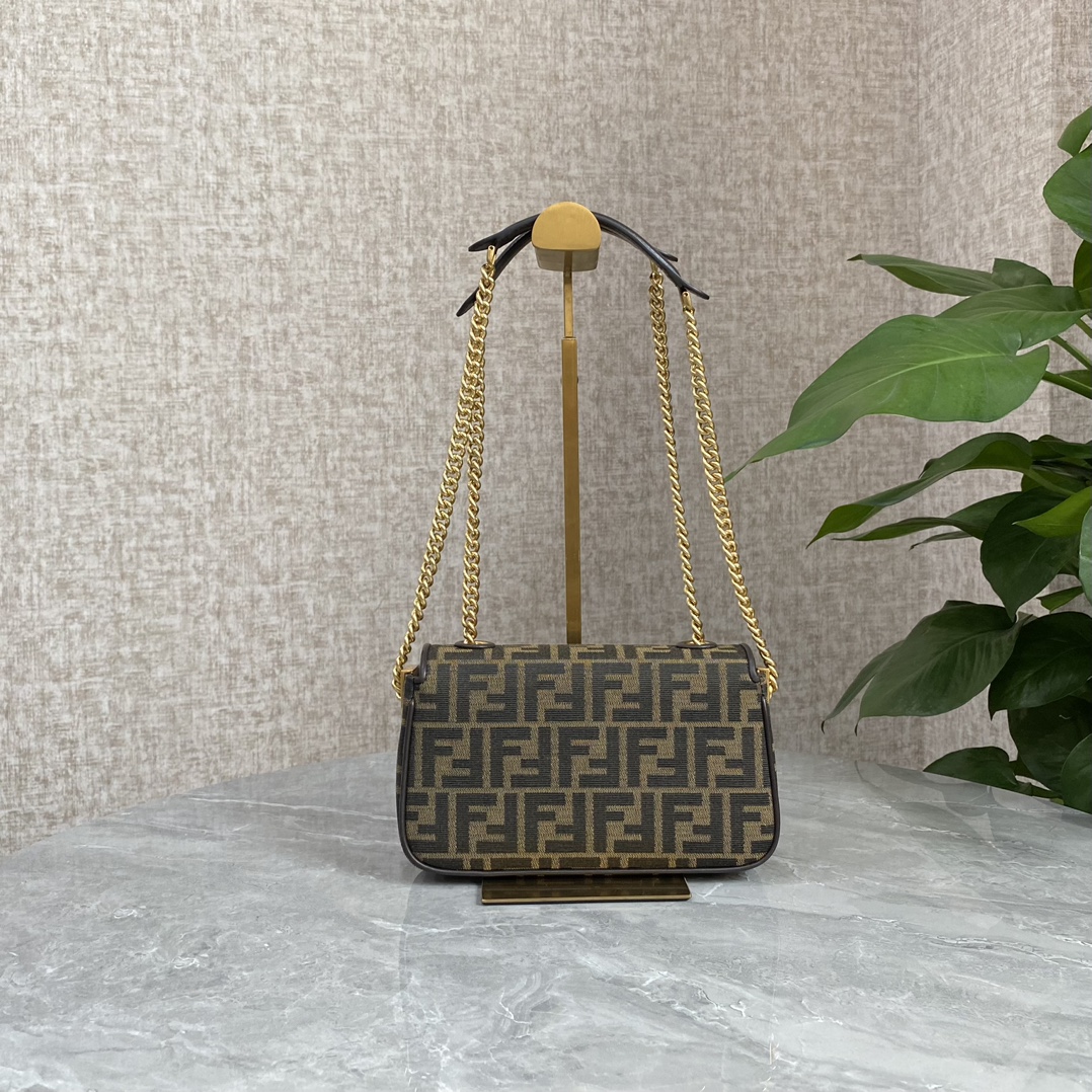 Fendi Medium Baguette Brown Fabric Bag