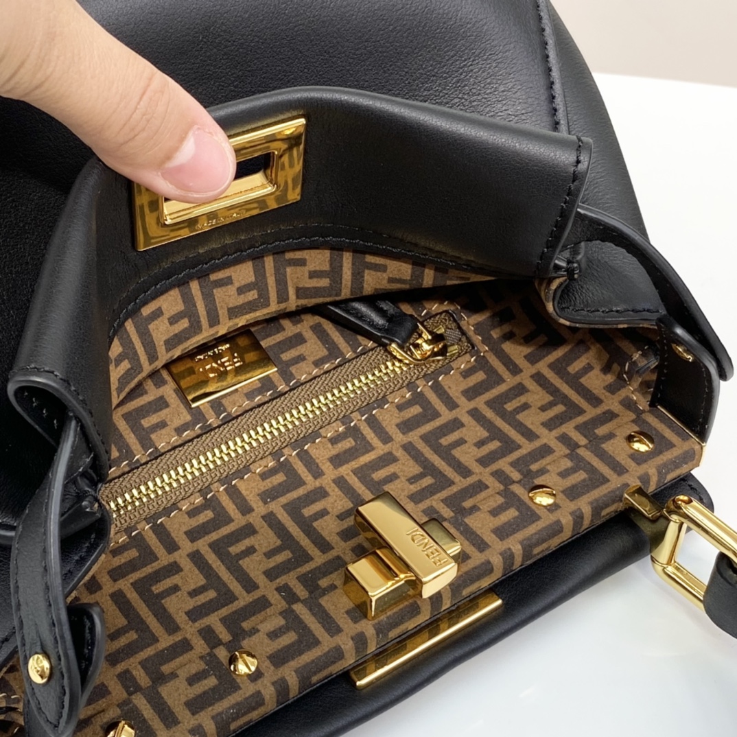 Fendi Mini Peekaboo Black Leahter Bag