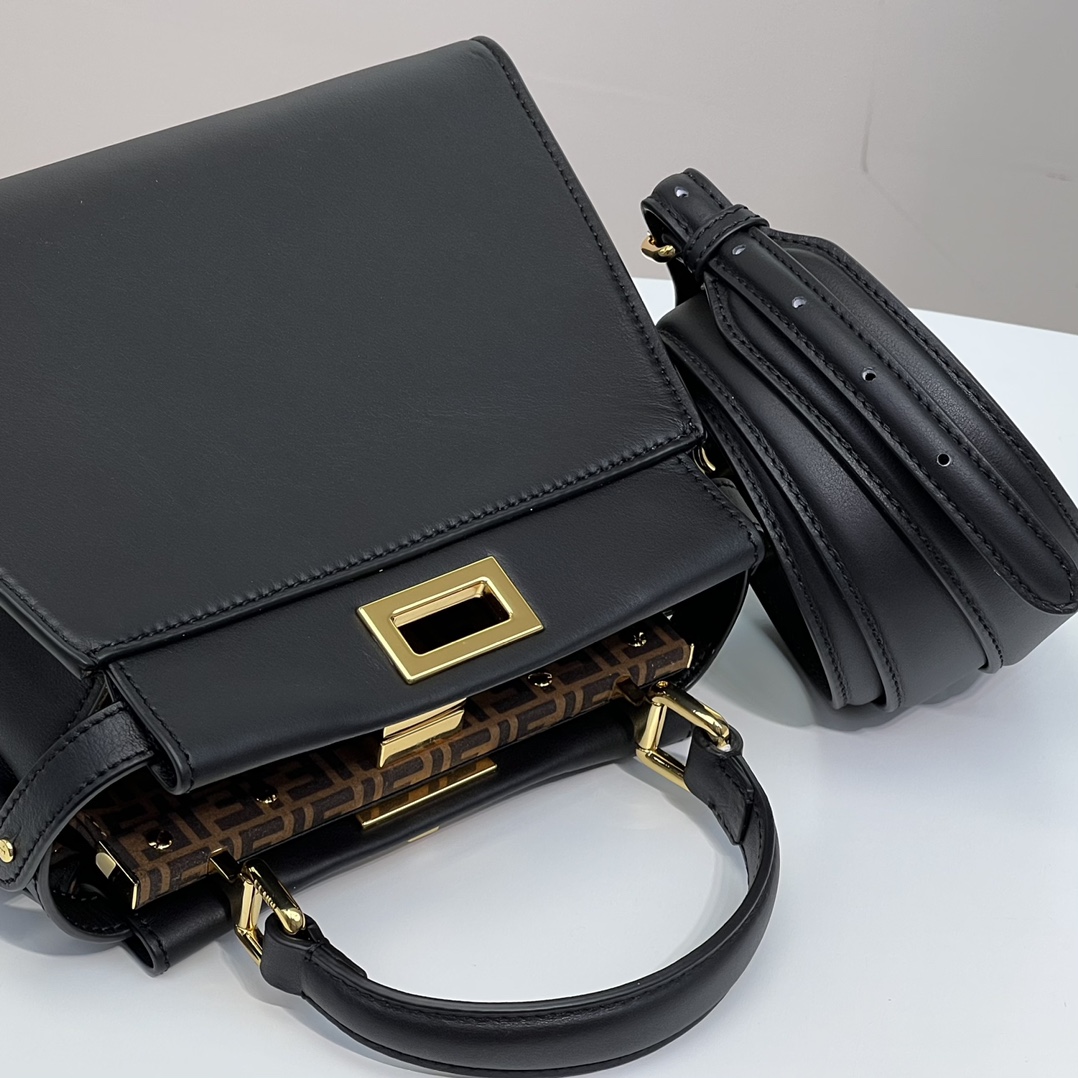 Fendi Mini Peekaboo Black Leahter Bag