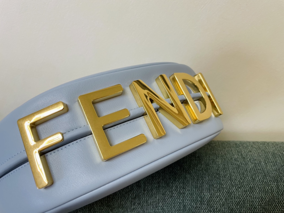 Fendi Nano Fendigraphy Blue Leather Charm