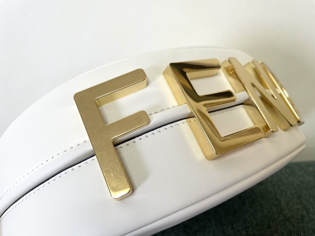 Fendi Nano Fendigraphy White Leather Charm