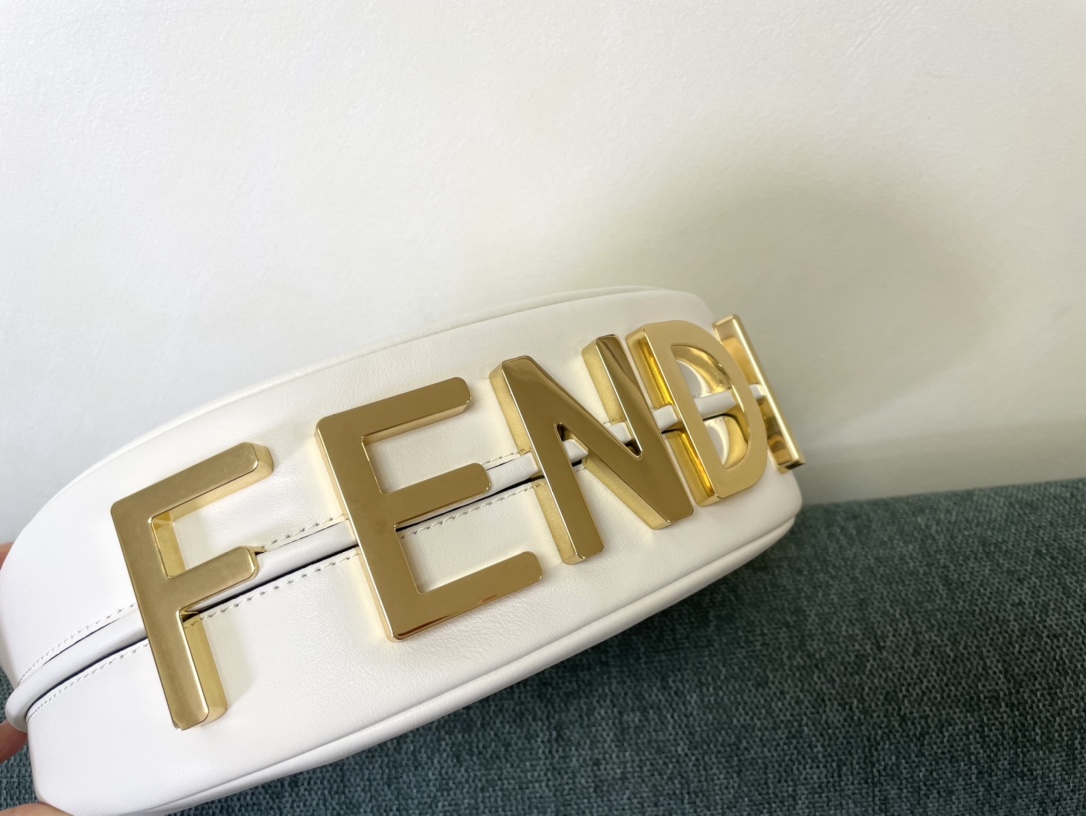 Fendi Nano Fendigraphy White Leather Charm