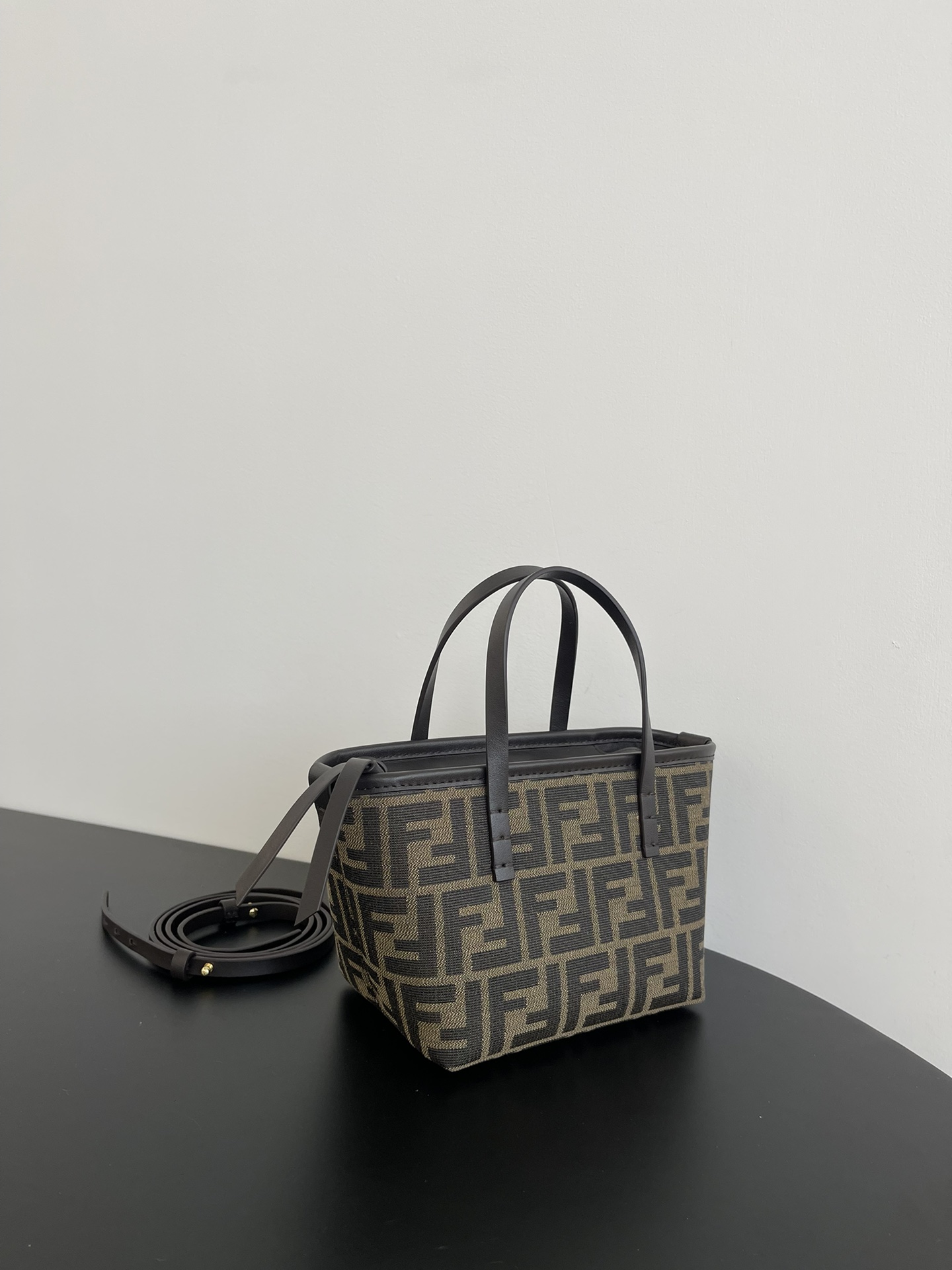 Fendi Roll Mini Brown FF Jacquard Mini Bag