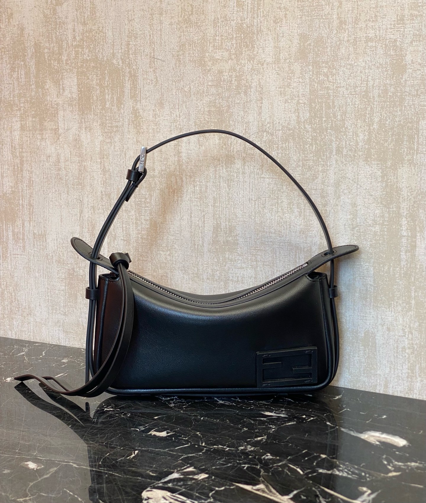 Fendi Simply Small Handbag Black Leather