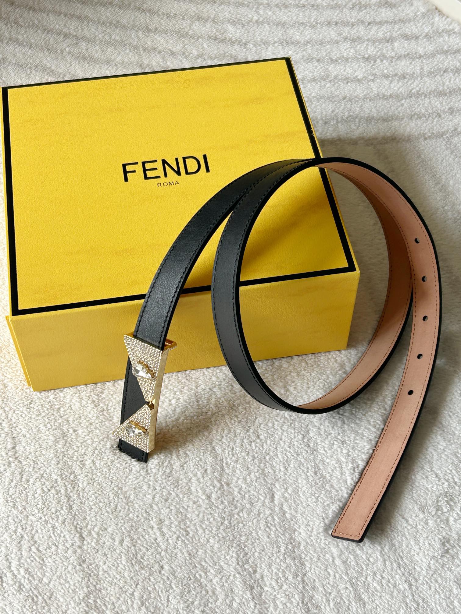 Fendi Womens Leather Belt Width 2.0cm-0008
