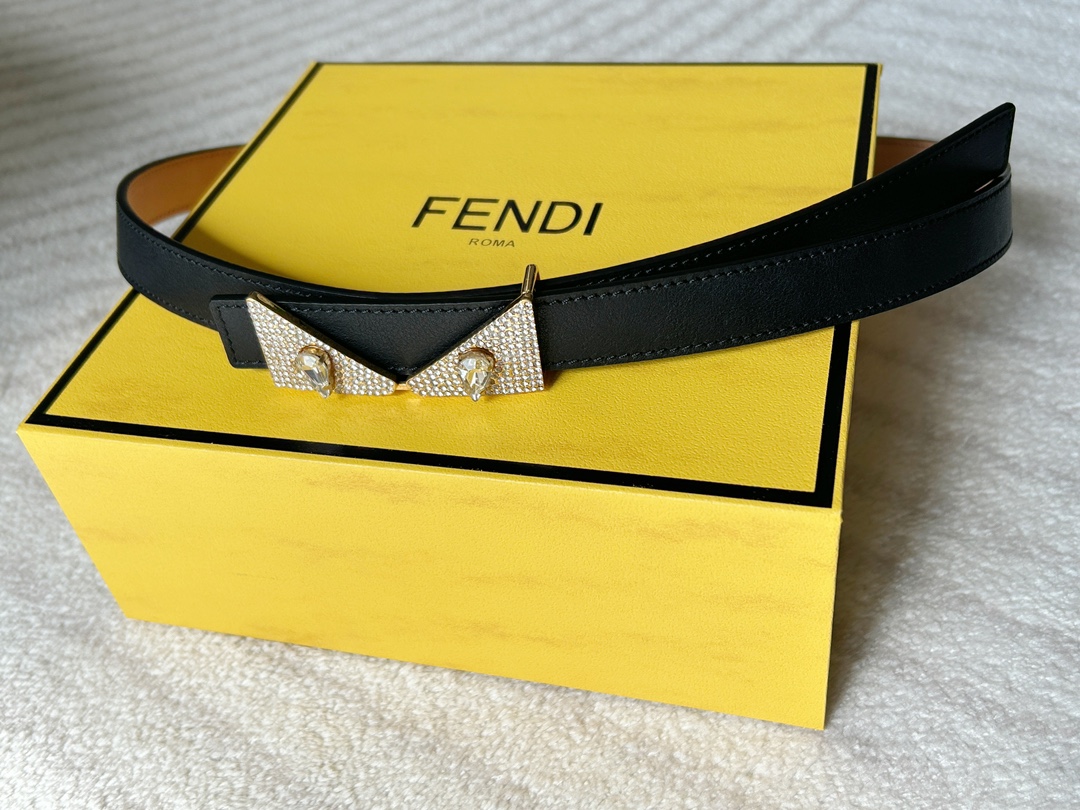 Fendi Womens Leather Belt Width 2.0cm-0008