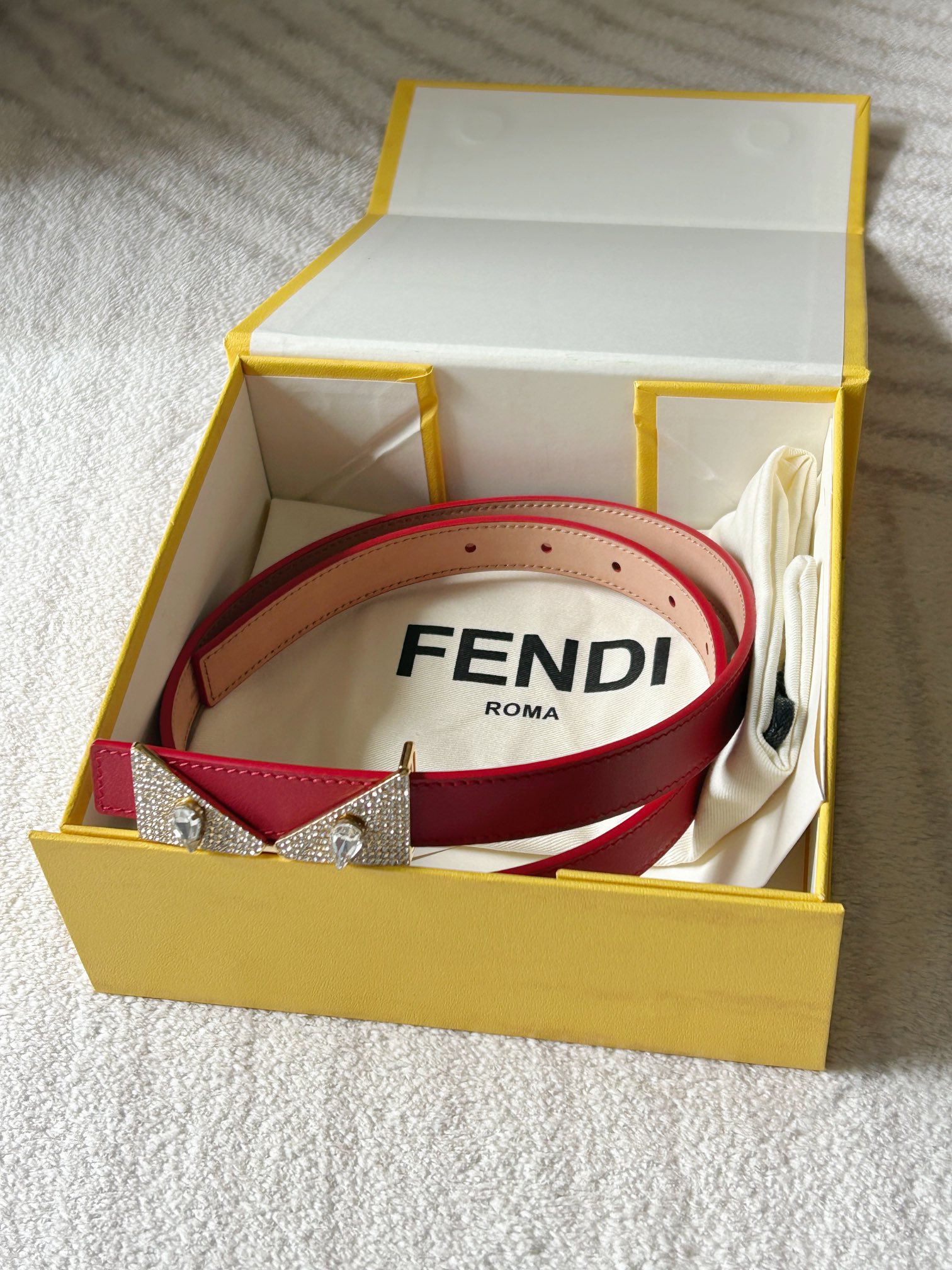 Fendi Womens Leather Belt Width 2.0cm-0012