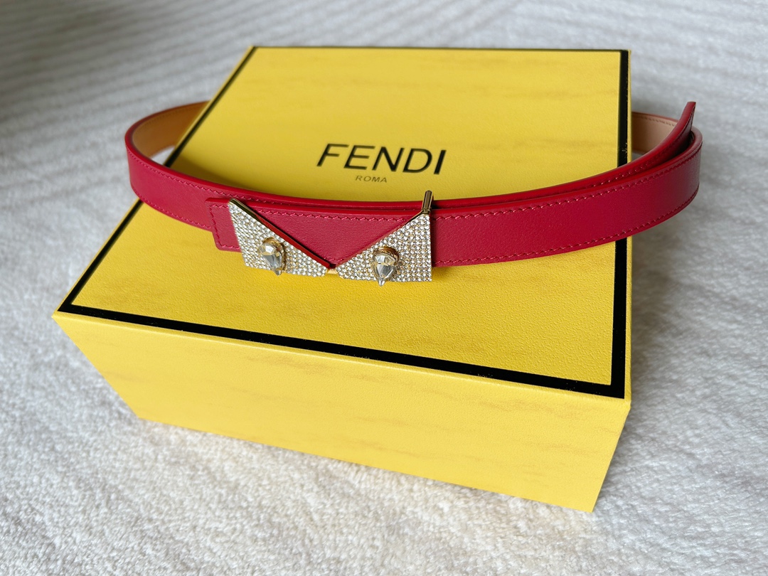 Fendi Womens Leather Belt Width 2.0cm-0012