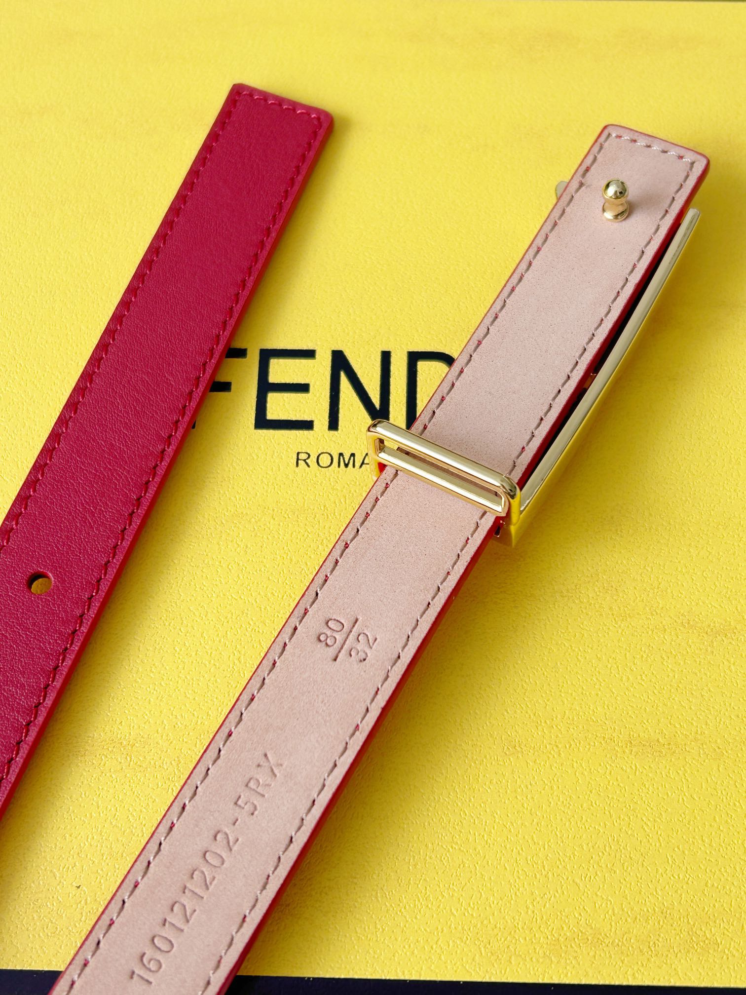 Fendi Womens Leather Belt Width 2.0cm-0012