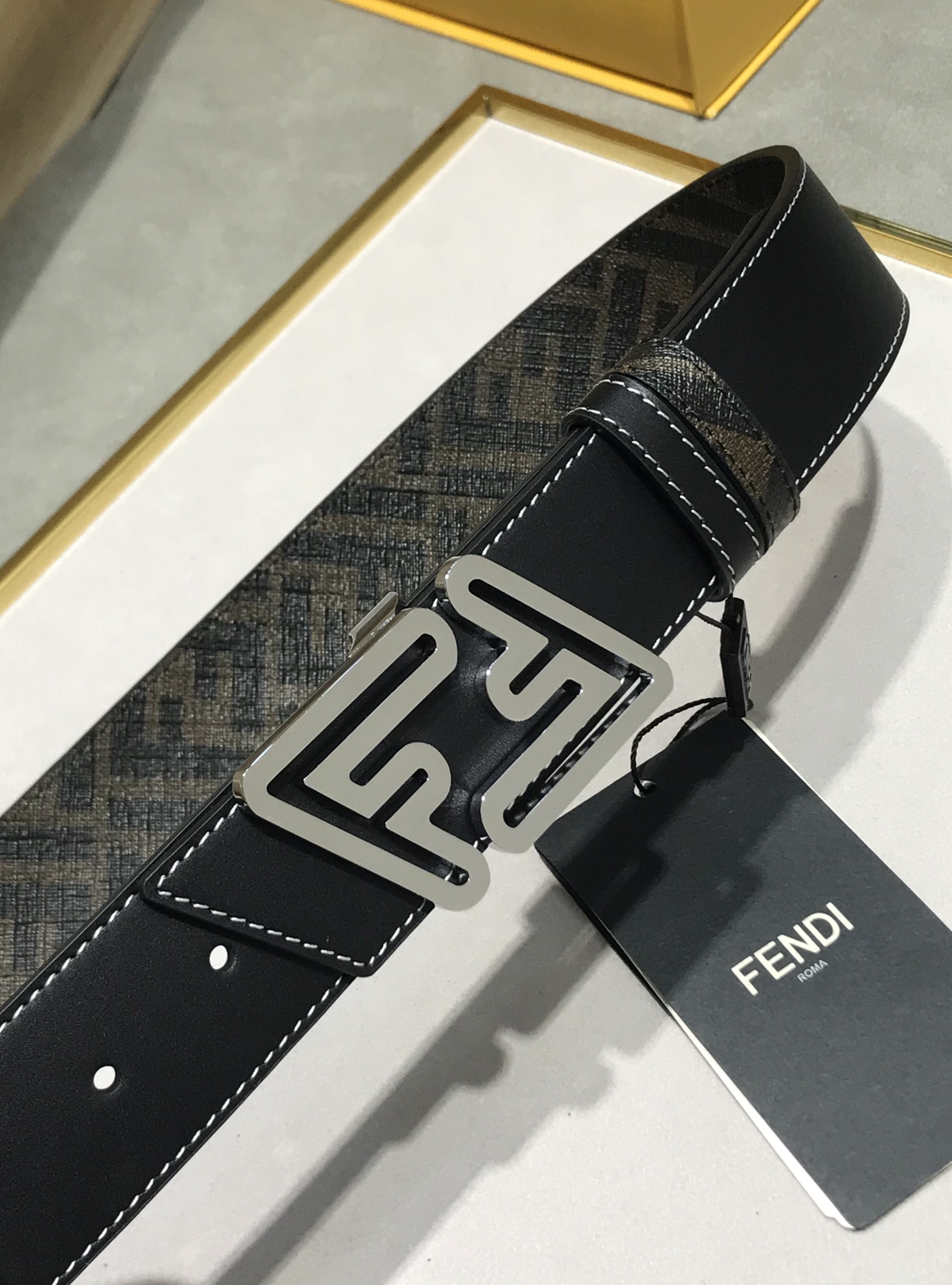 Feni Mens Leather Belt Width 38mm 152