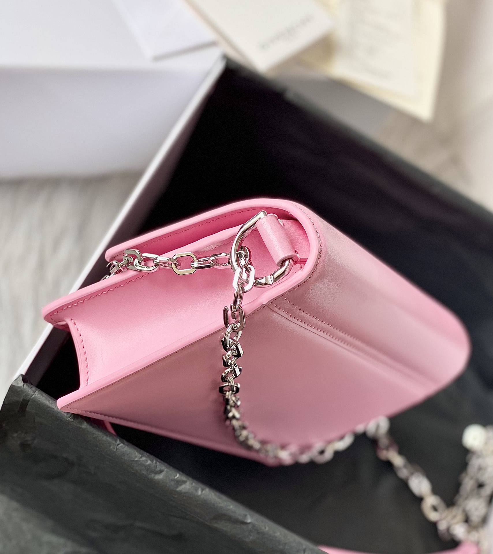 Givenchy Small 4G Bag in Box Leather With Chain Pink With Silver