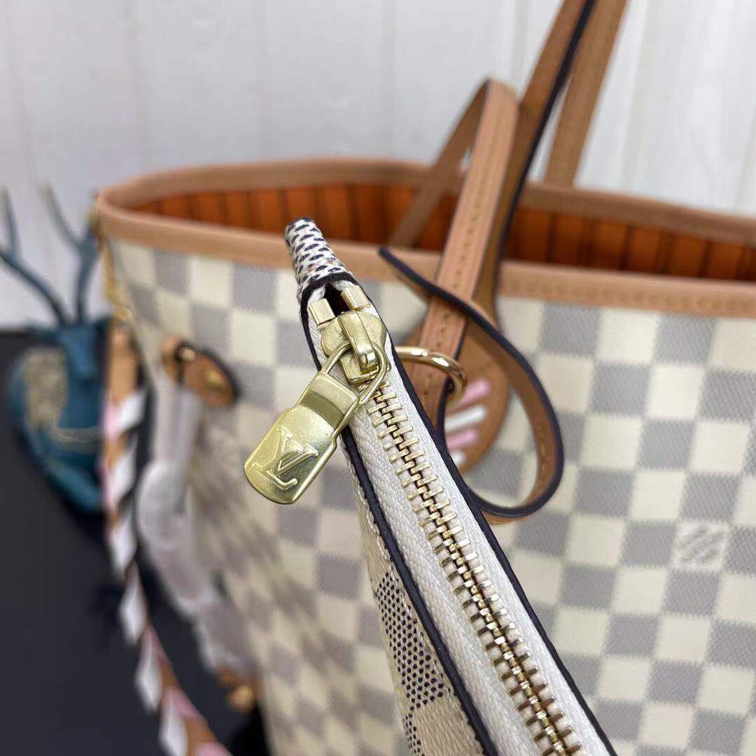 Good Price Louis Vuitton Neverfull MM Damier Azur Canvas Shoulder Bags N50047 For Womens Replica