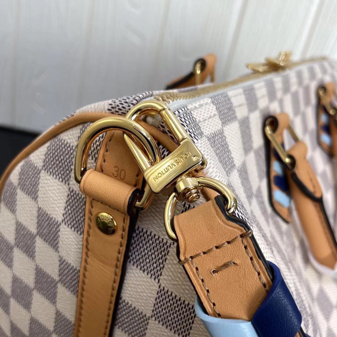 Good Price Louis Vuitton Speedy Bandouliere 30 Damier Azur Canvas Tote N50054 For Womens Replica