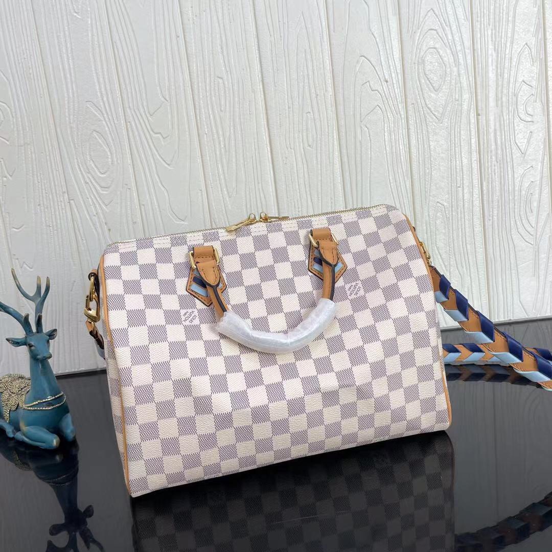 Good Price Louis Vuitton Speedy Bandouliere 30 Damier Azur Canvas Tote N50054 For Womens Replica