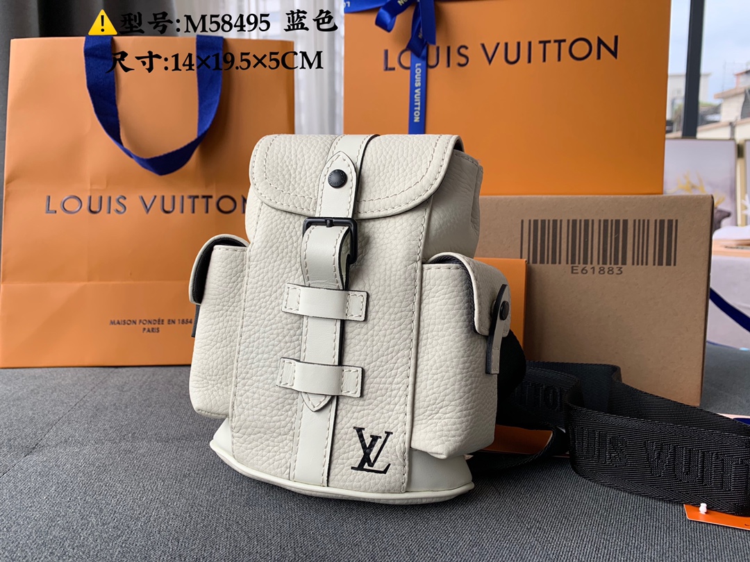 Good Reviews Louis Vuittion M58493 CHRISTOPHER XS Backpack White Taurillon Leather