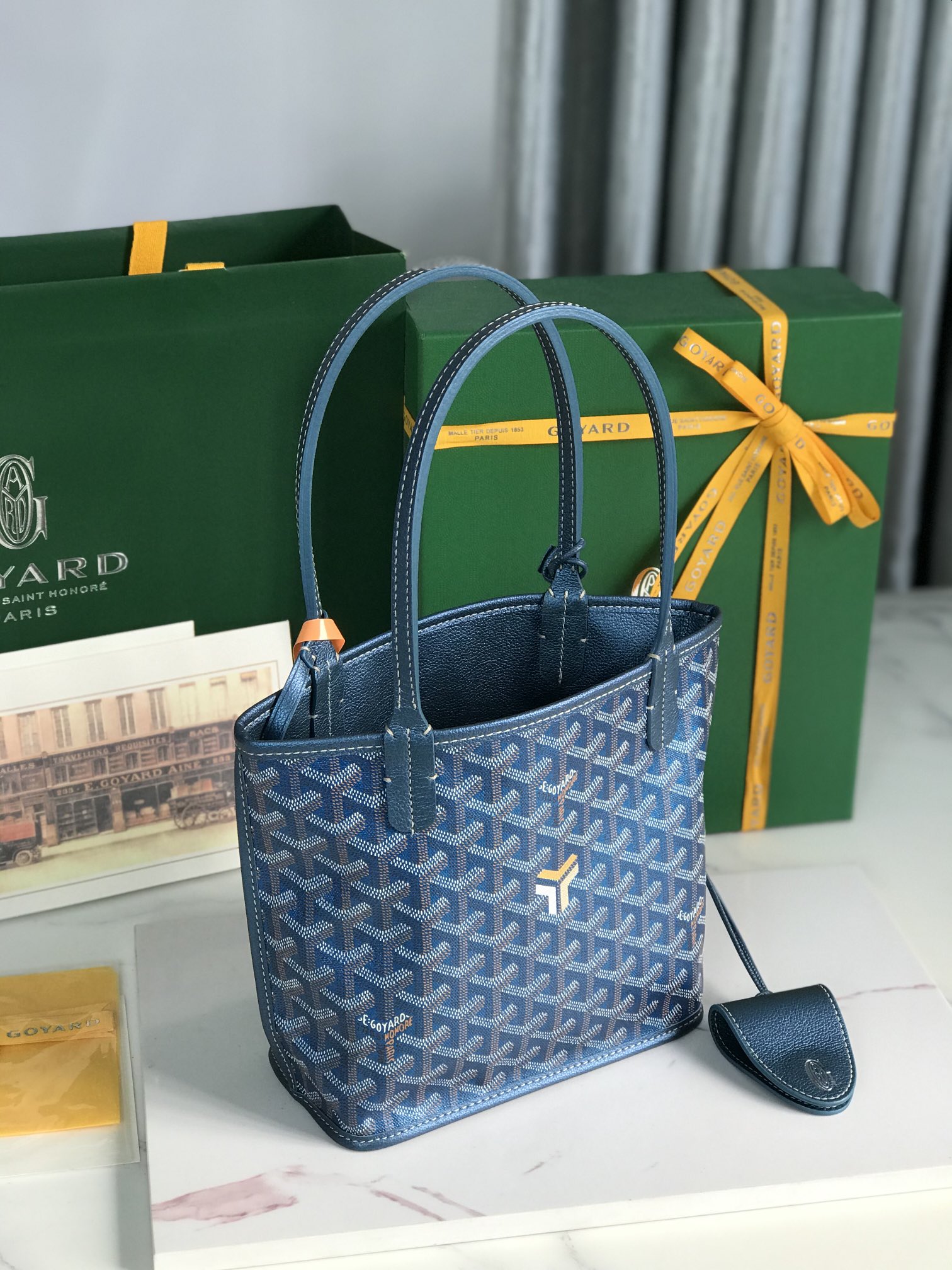 Goyard Anjou Mini Tote Bag Blue