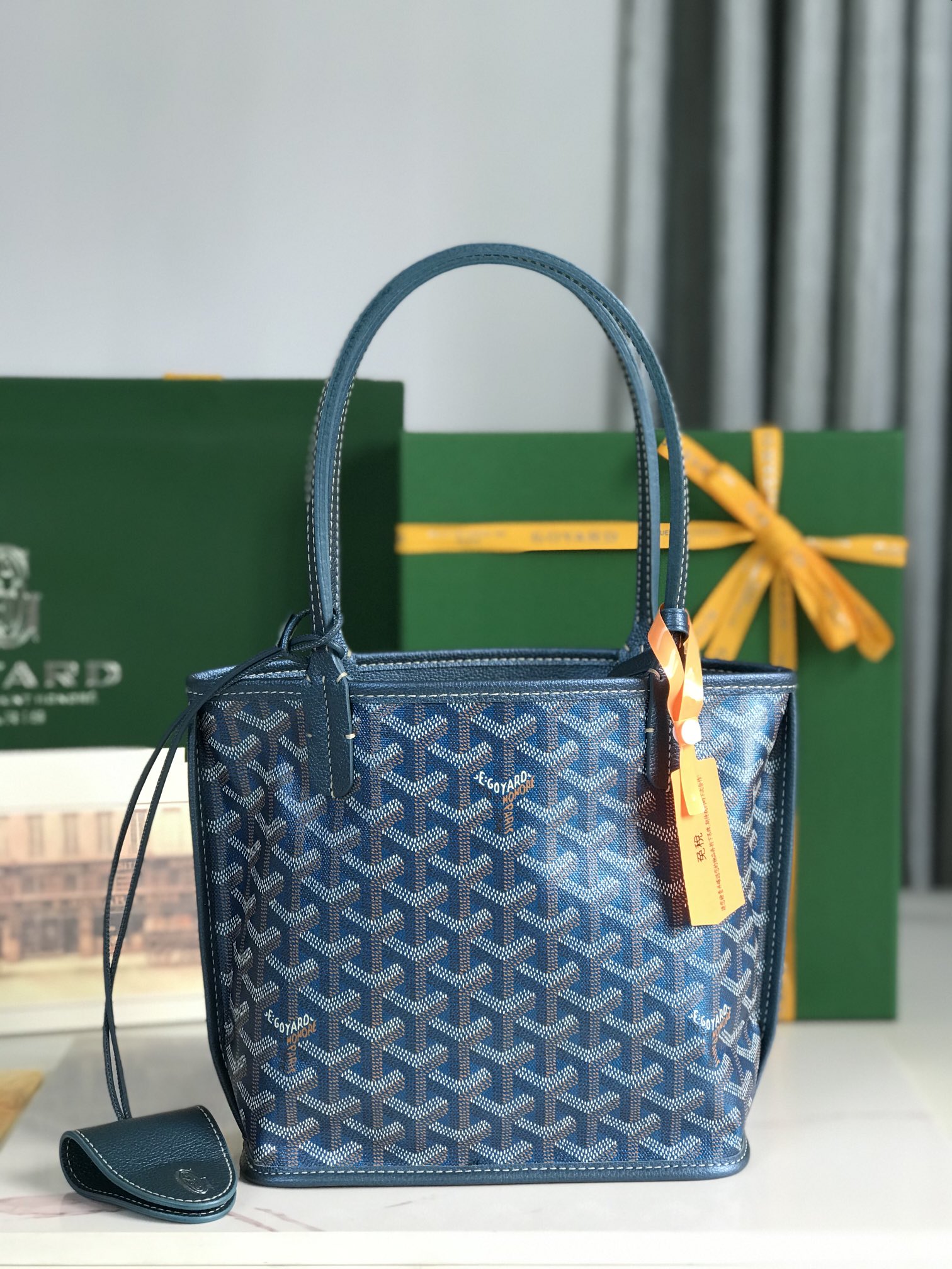 Goyard Anjou Mini Tote Bag Blue