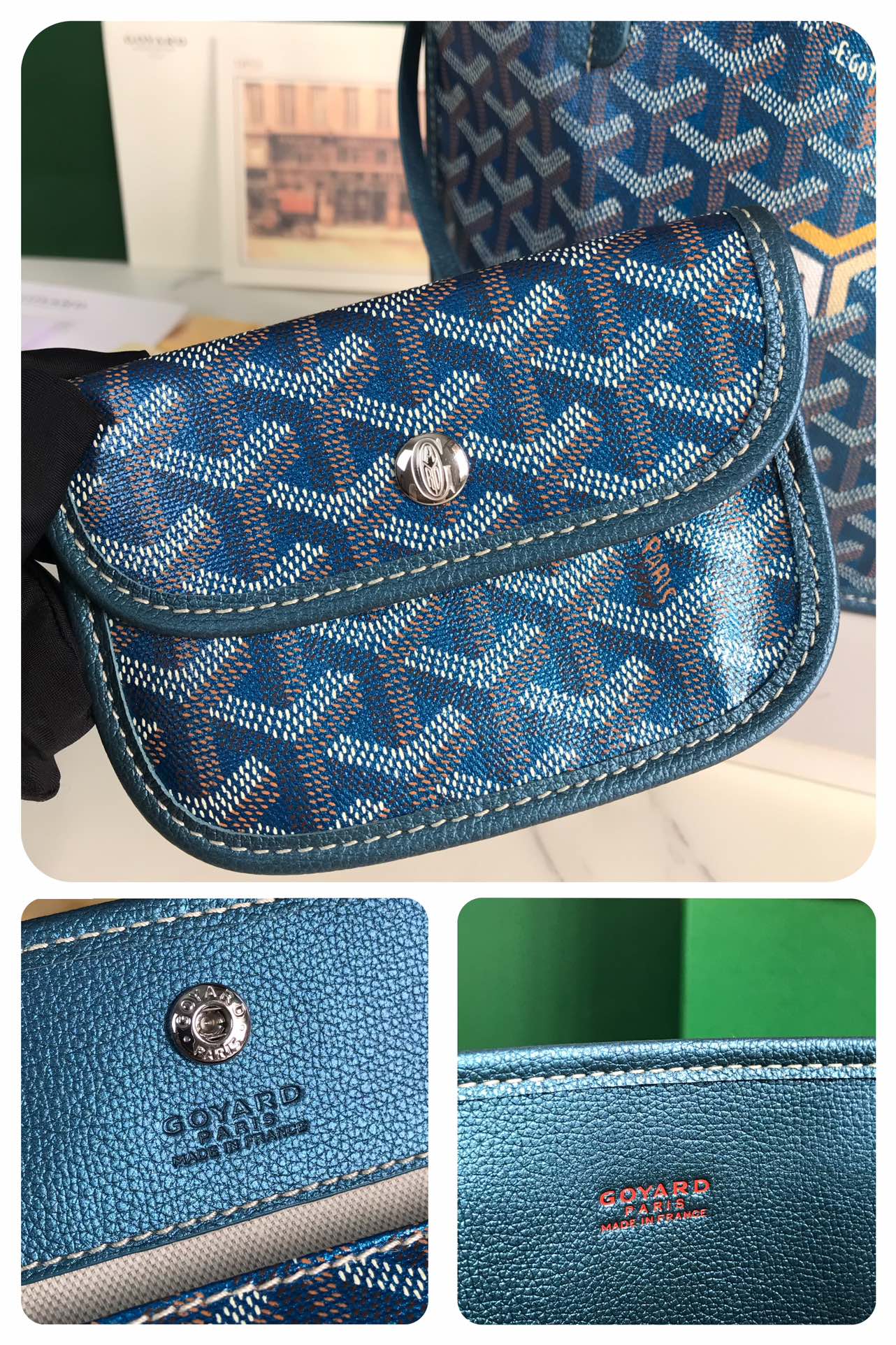 Goyard Anjou Mini Tote Bag Blue