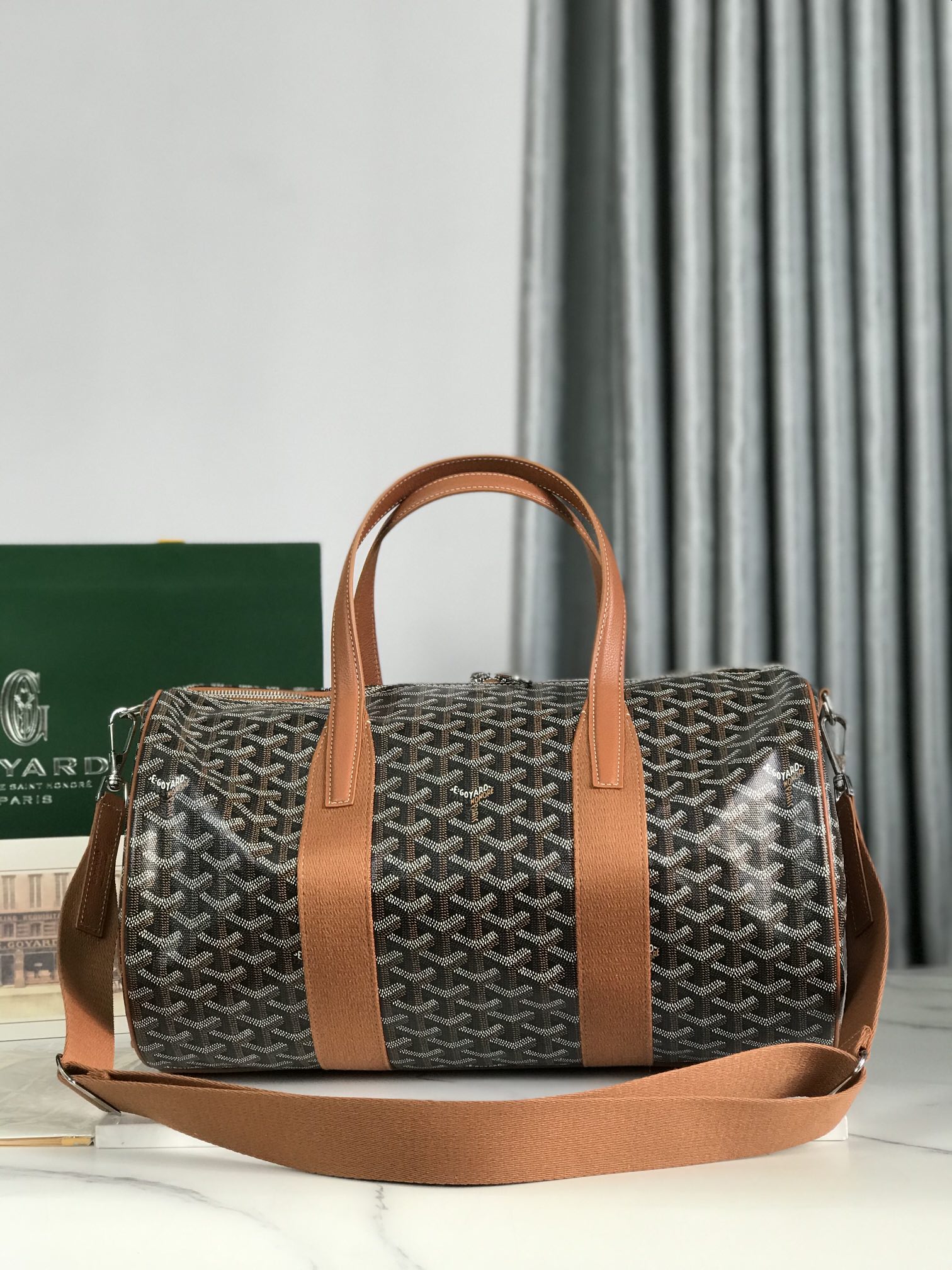 Goyard Barrel 40 Sports Bag Brown