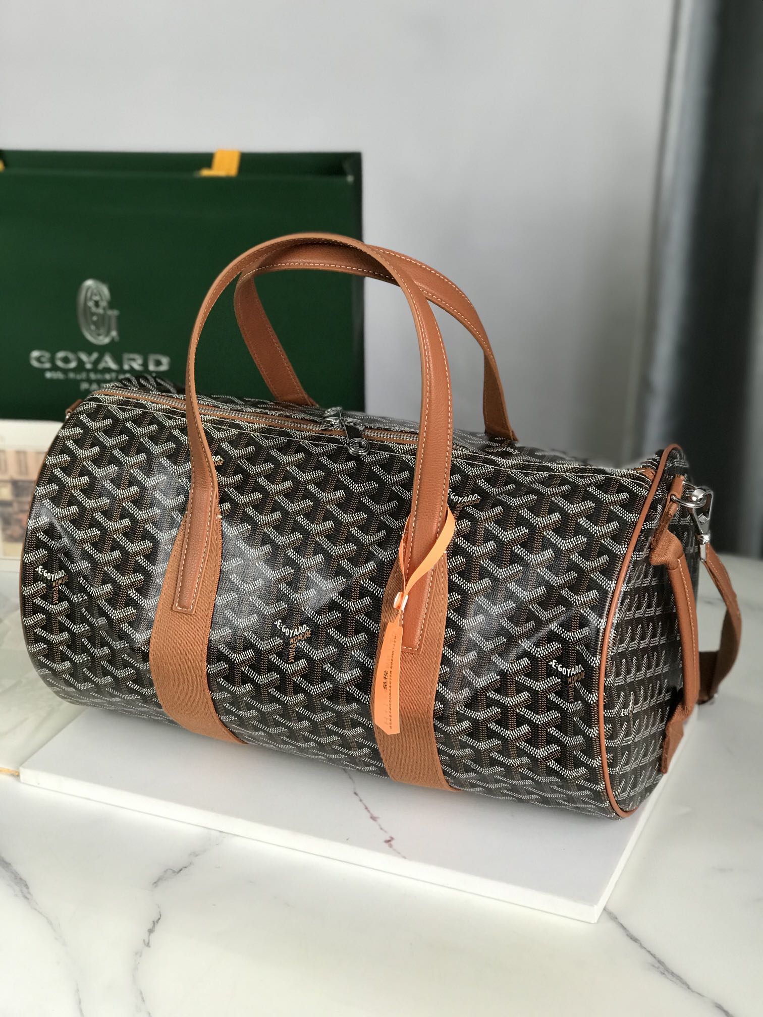 Goyard Barrel 40 Sports Bag Brown