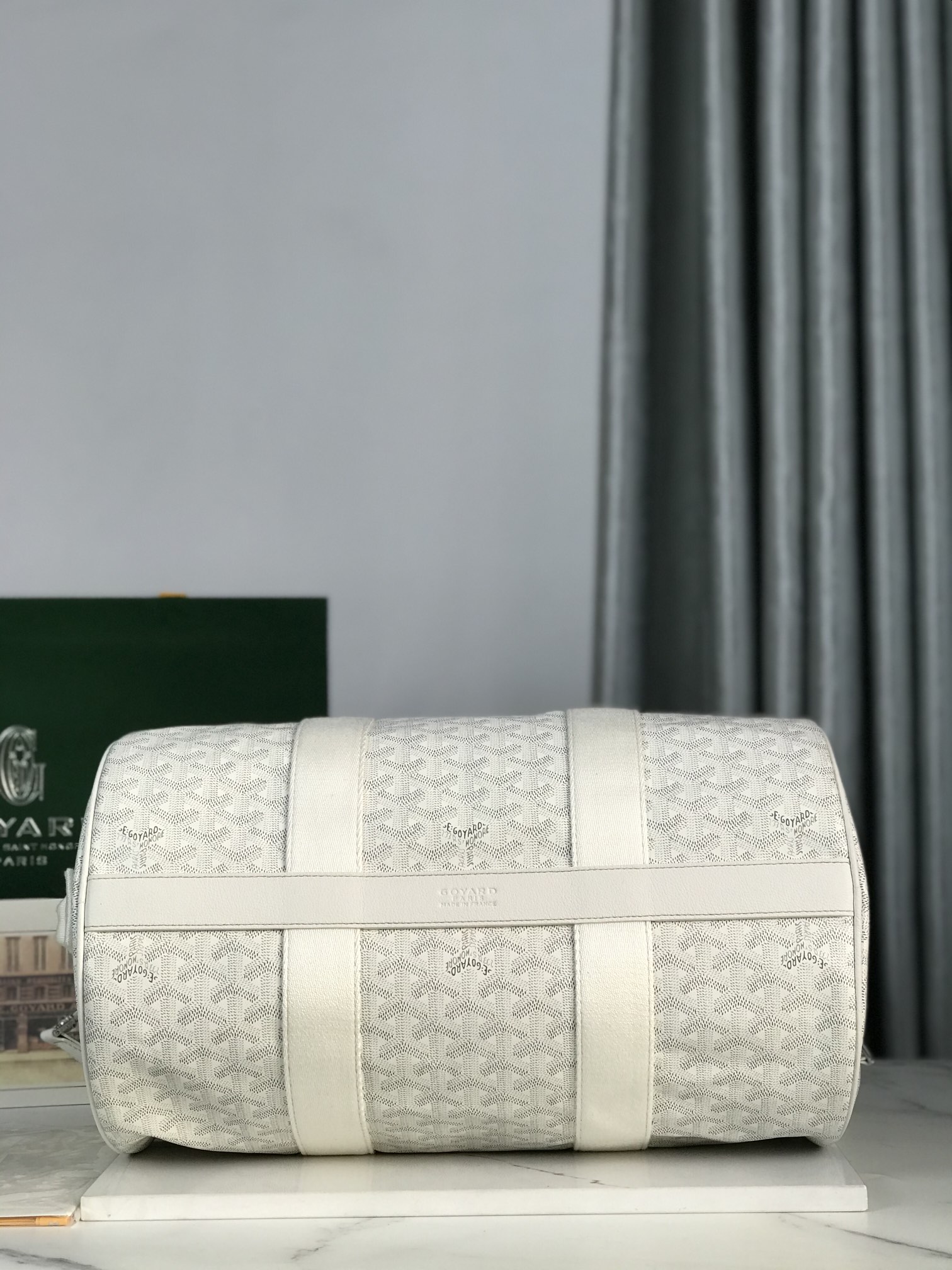 Goyard Barrel 40 Sports Bag Dark White