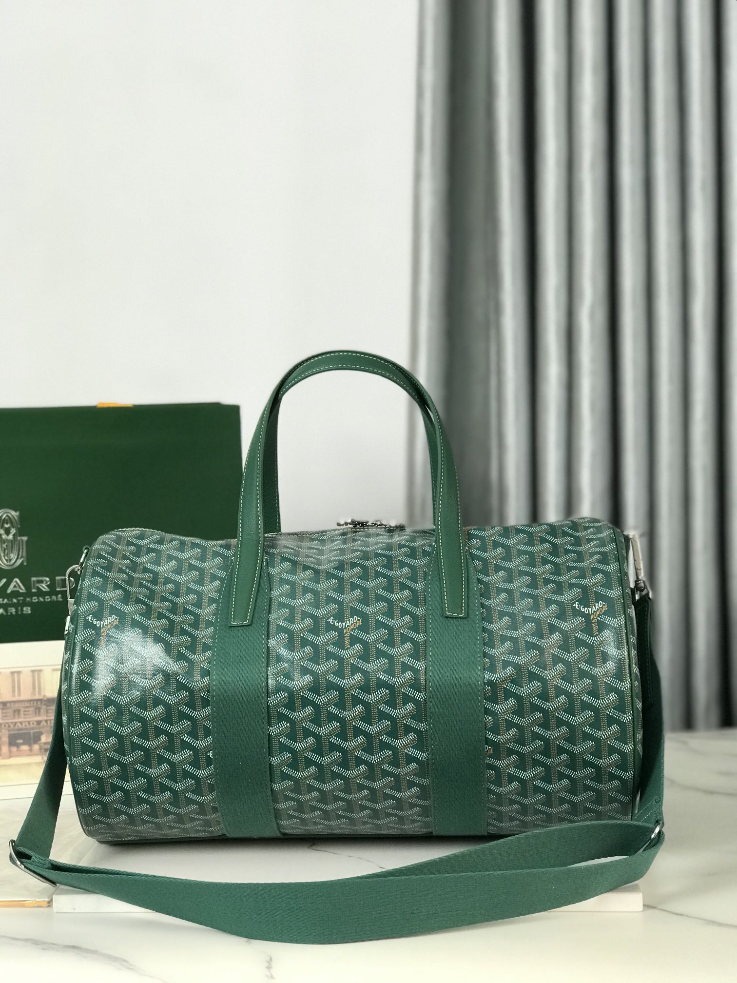 Goyard Barrel 40 Sports Bag Green