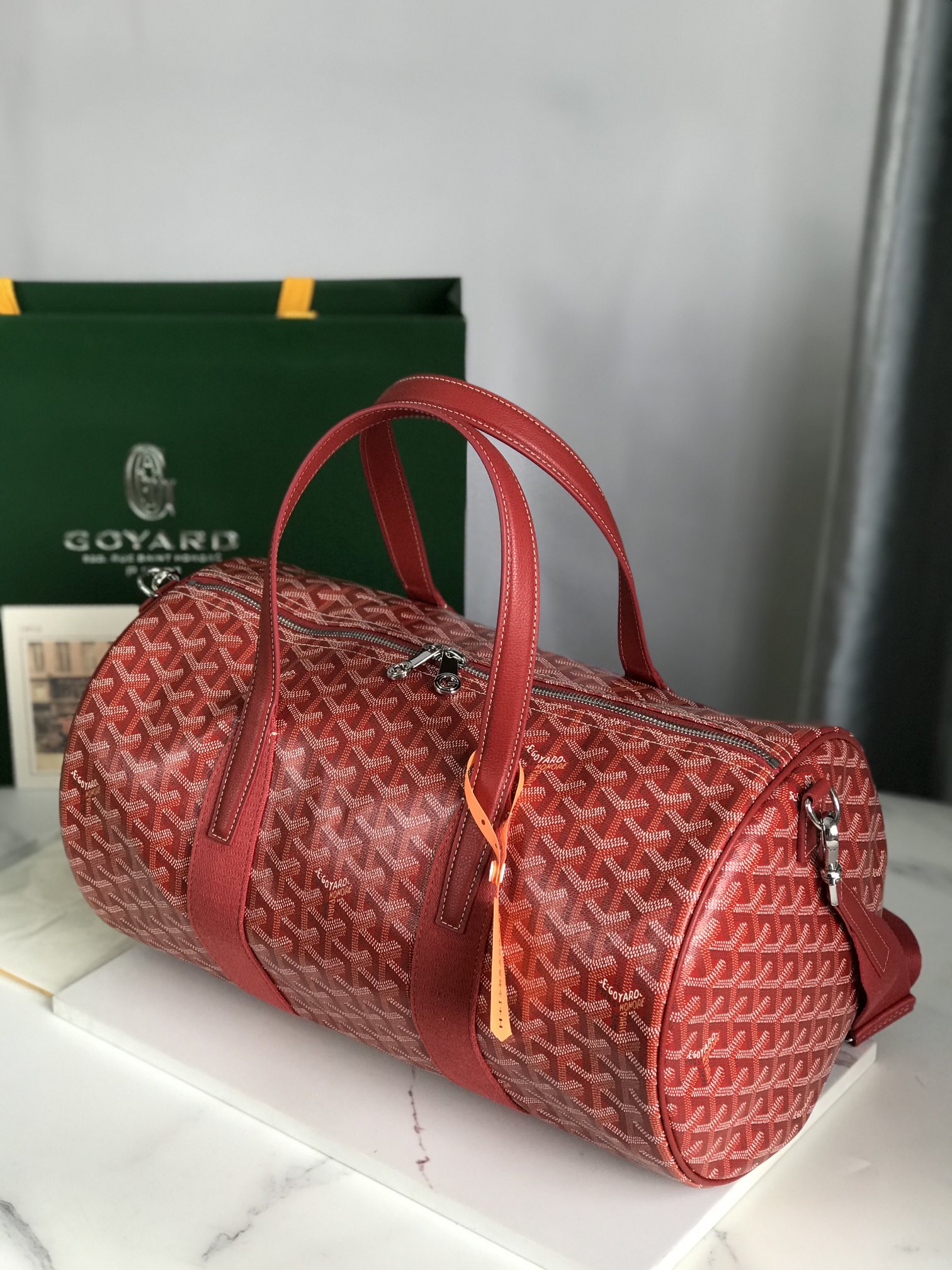 Goyard Barrel 40 Sports Bag Red