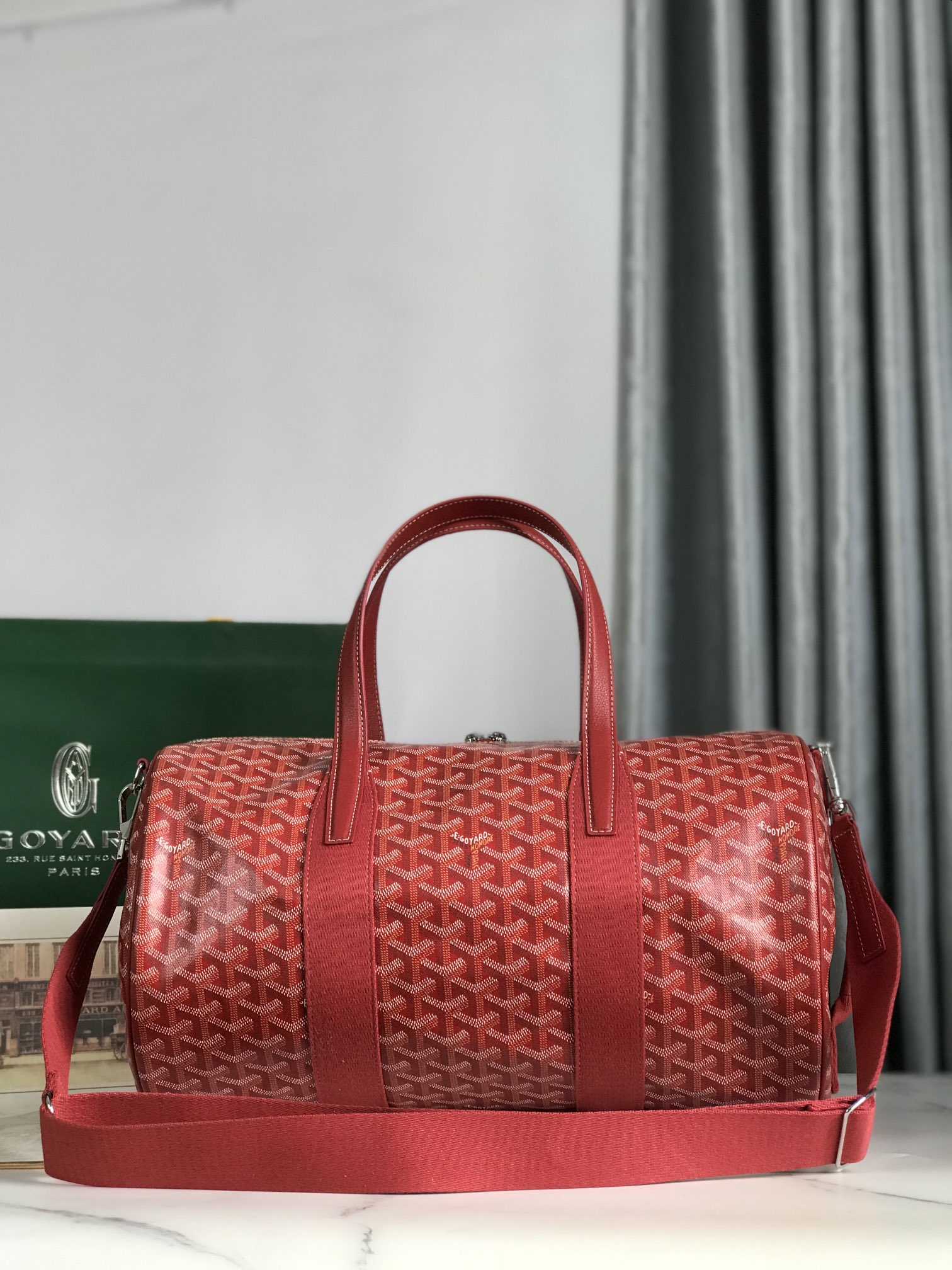 Goyard Barrel 40 Sports Bag Red