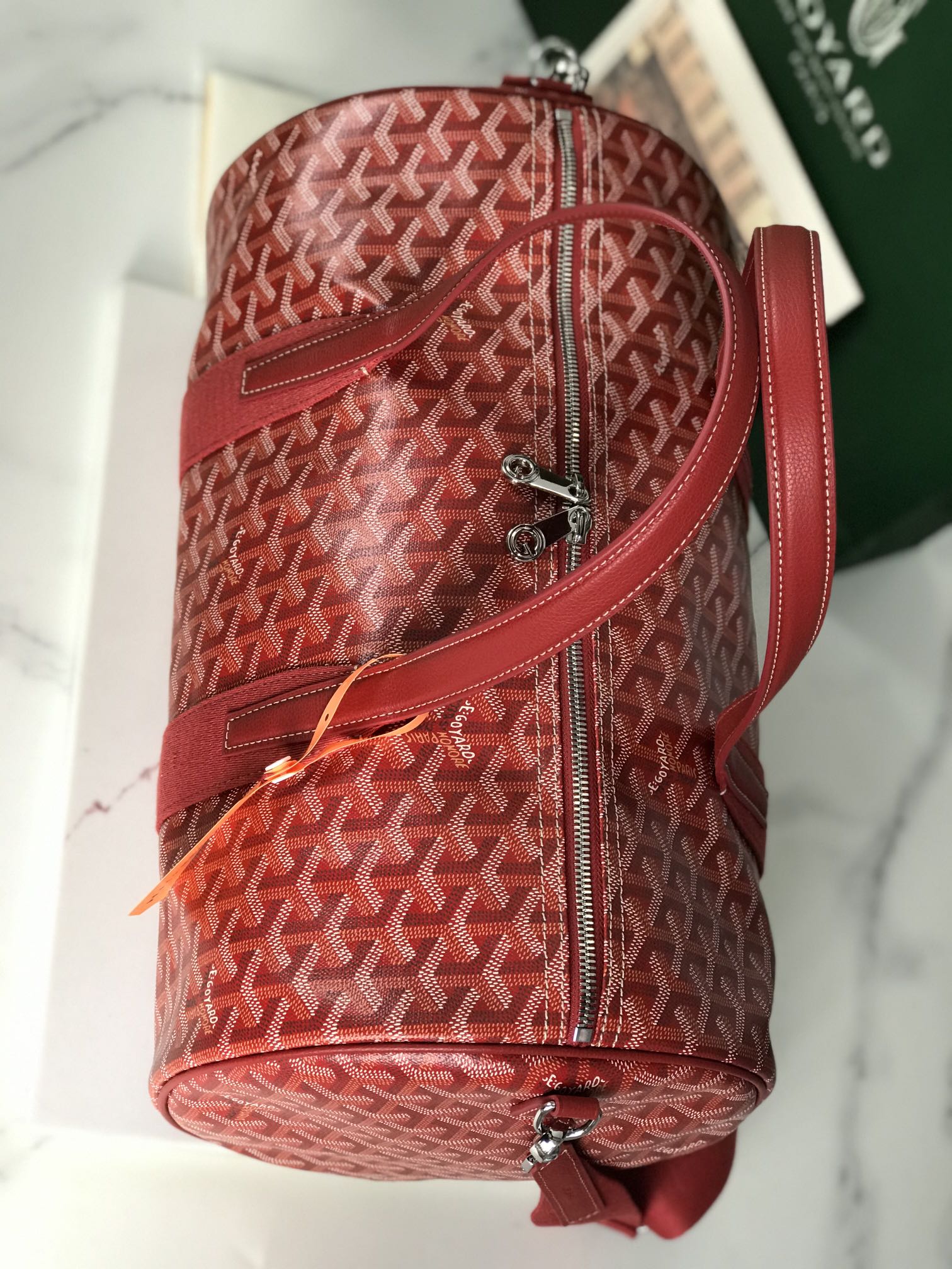 Goyard Barrel 40 Sports Bag Red