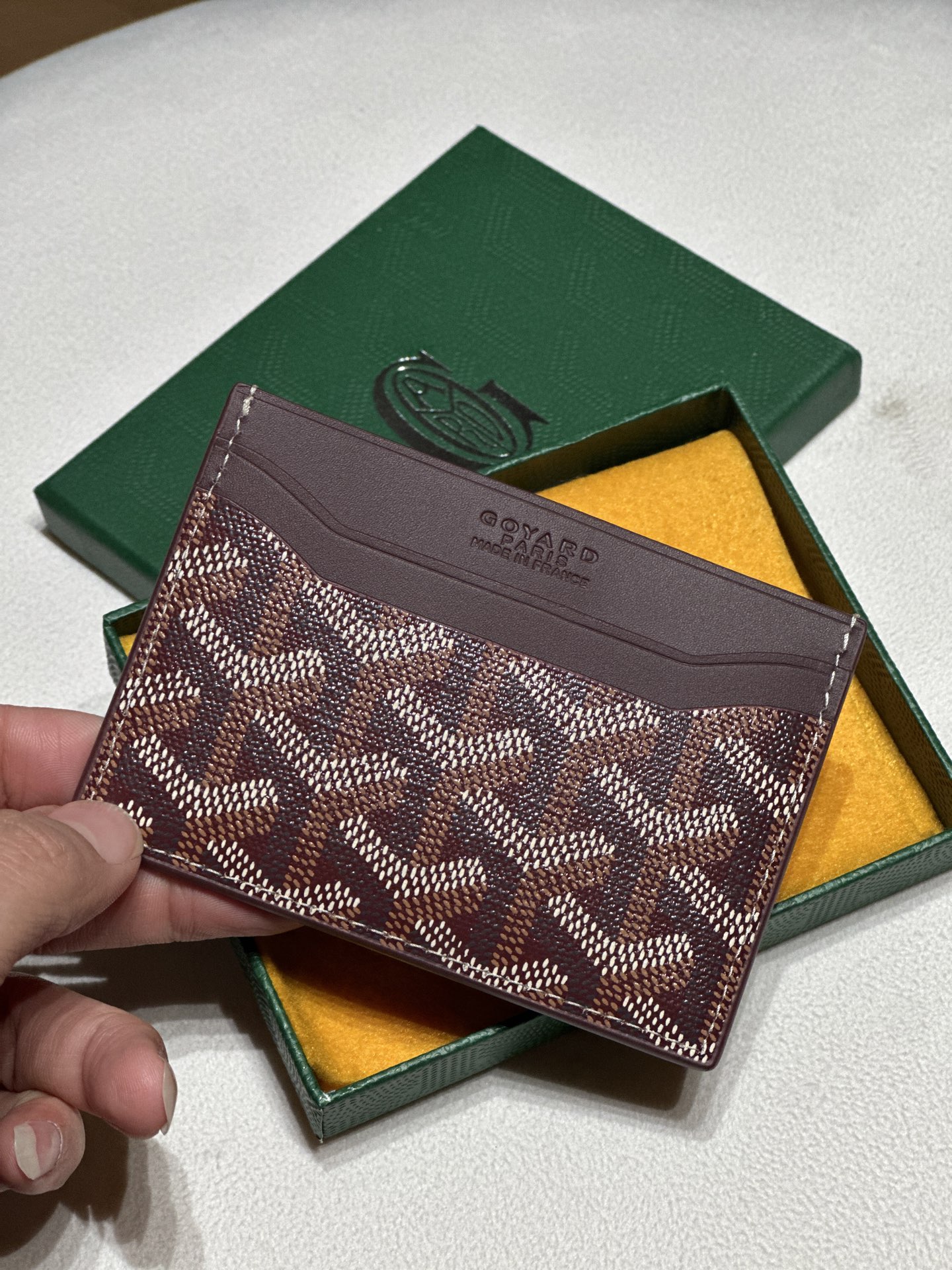 Goyard Card Bag Dark Coffee