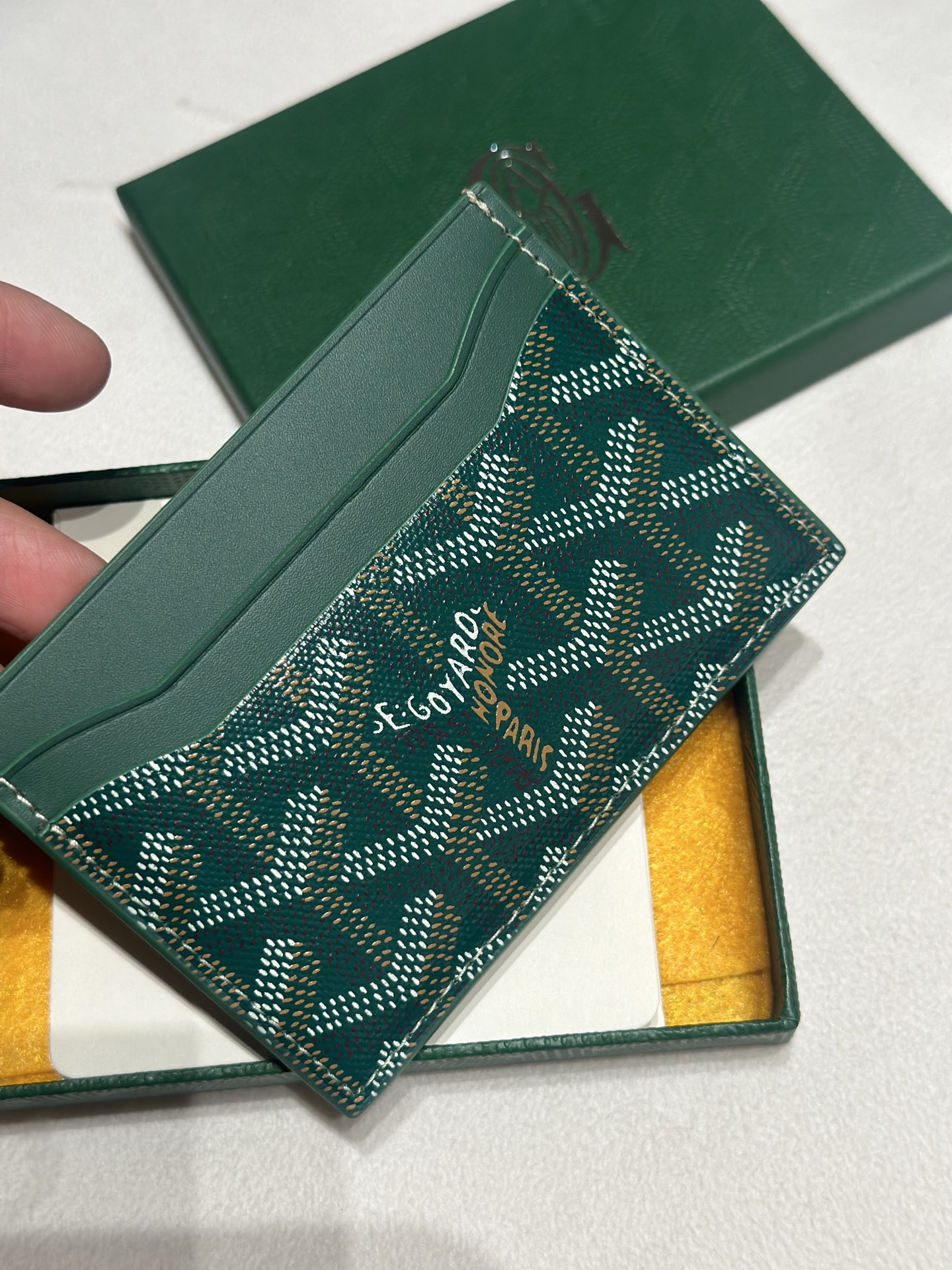 Goyard Card Bag Dark Green