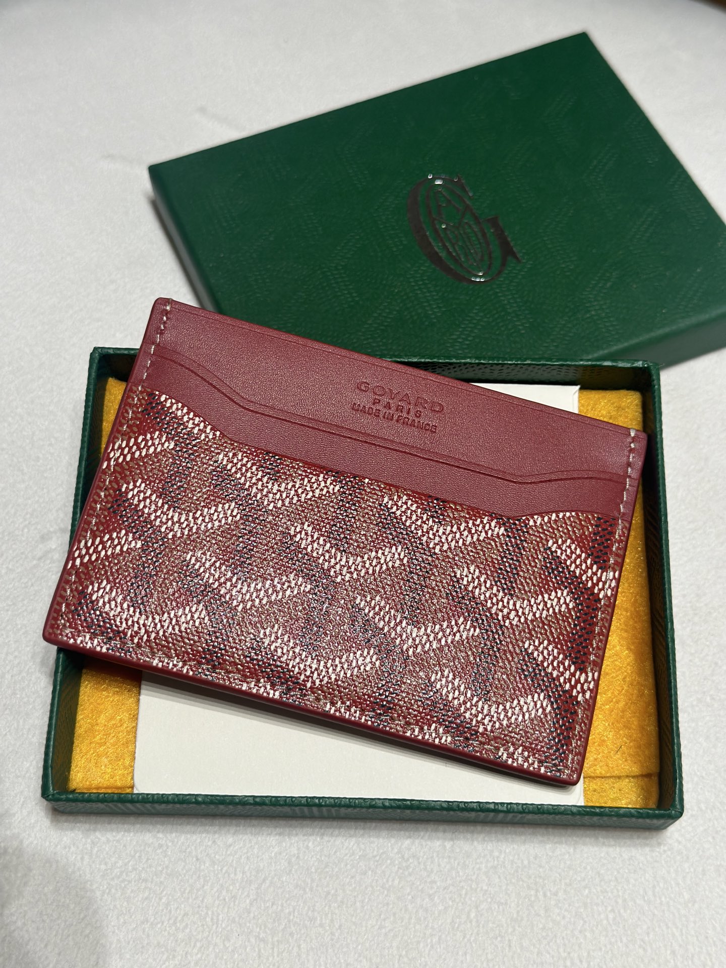 Goyard Card Bag Dark Red