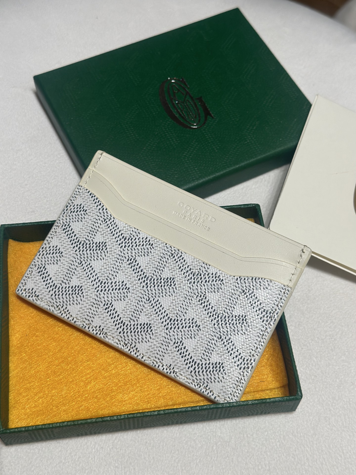 Goyard Card Bag White