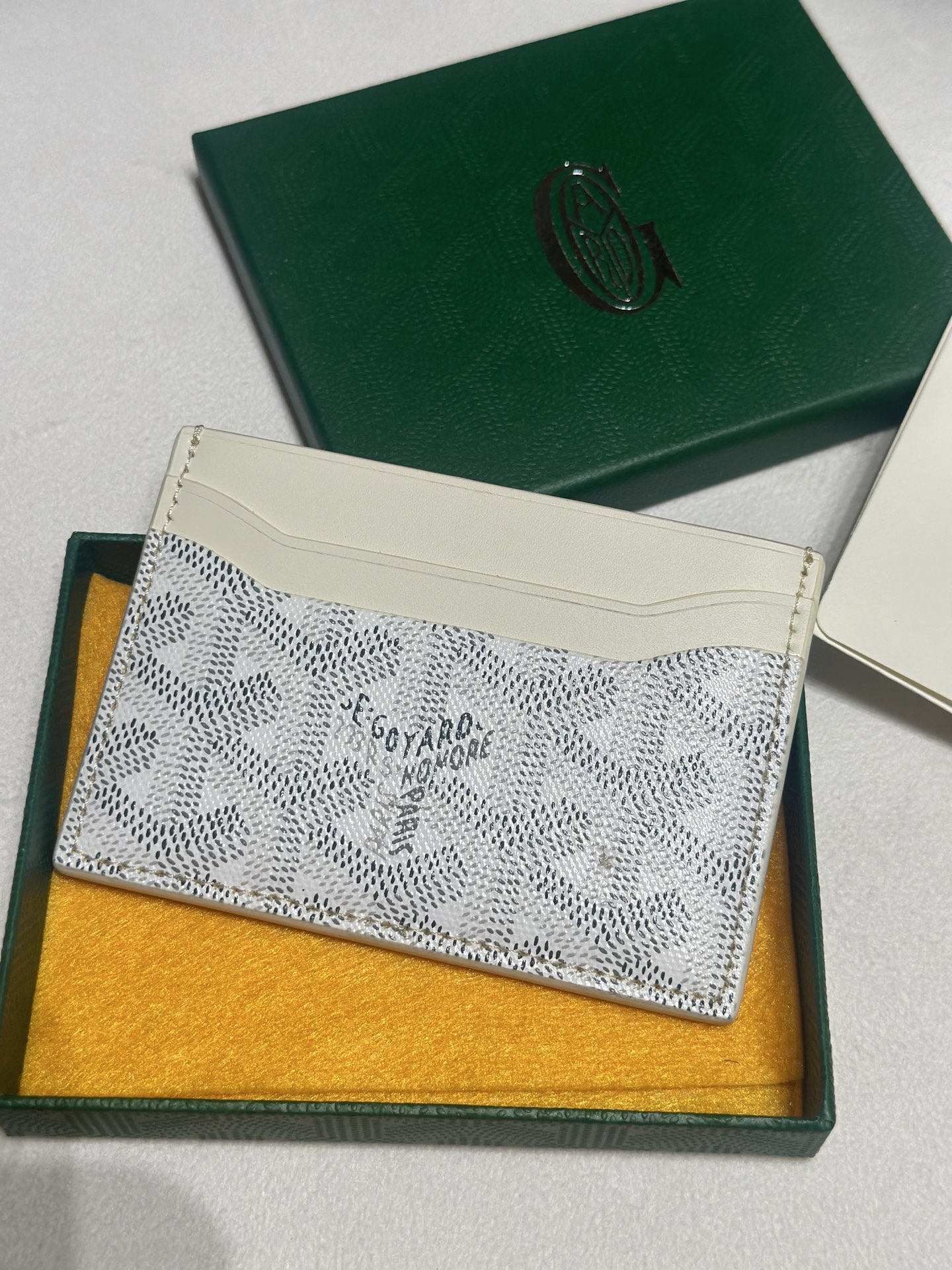 Goyard Card Bag White