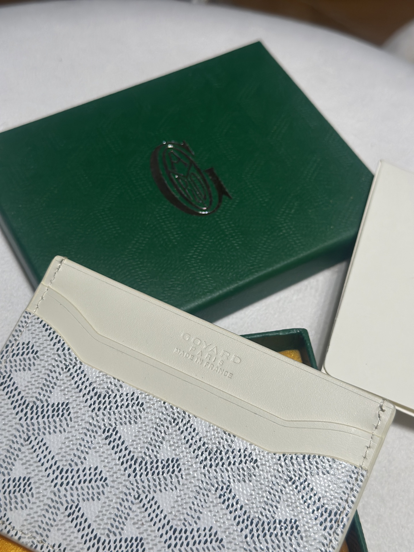 Goyard Card Bag White