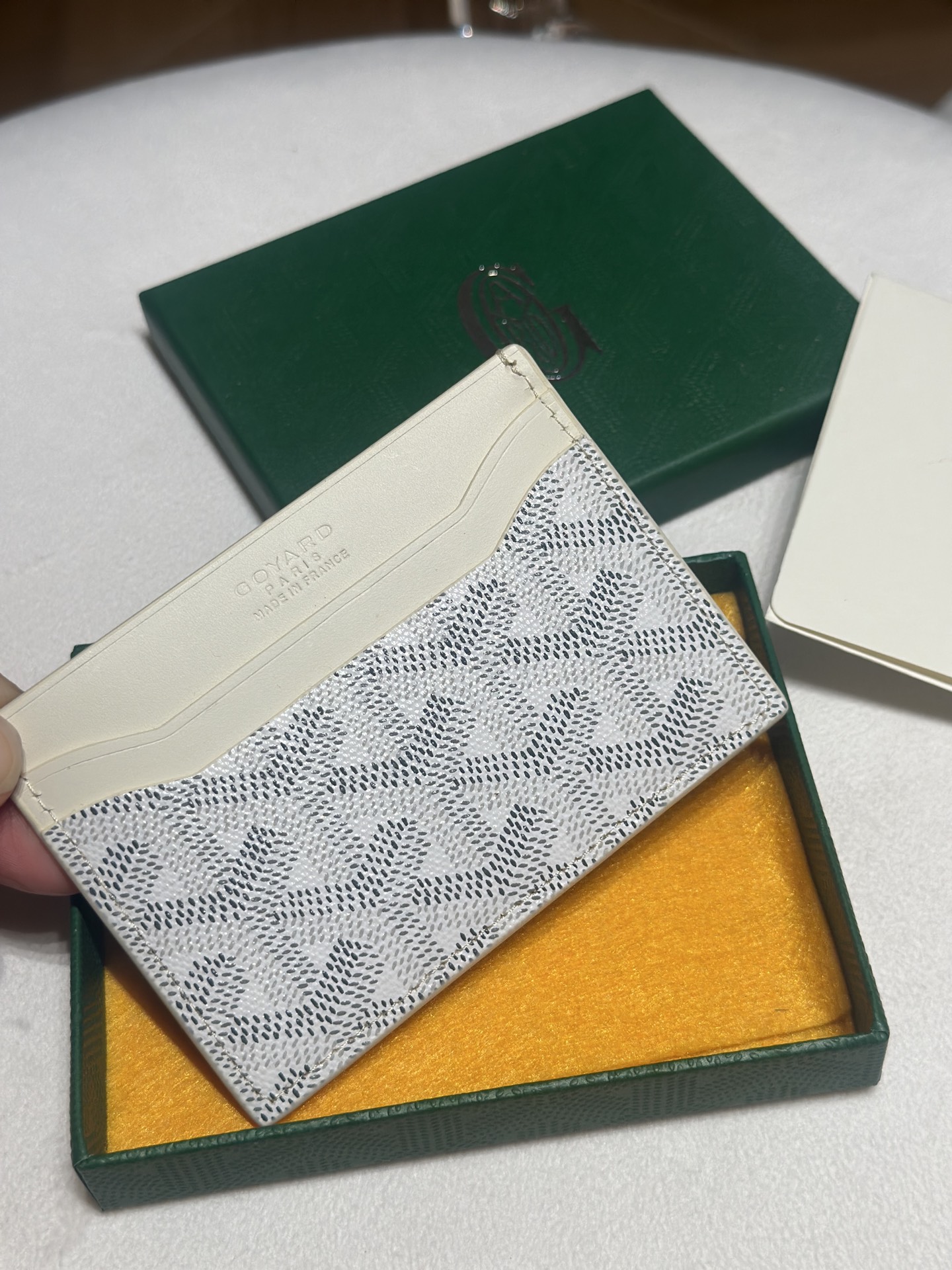 Goyard Card Bag White