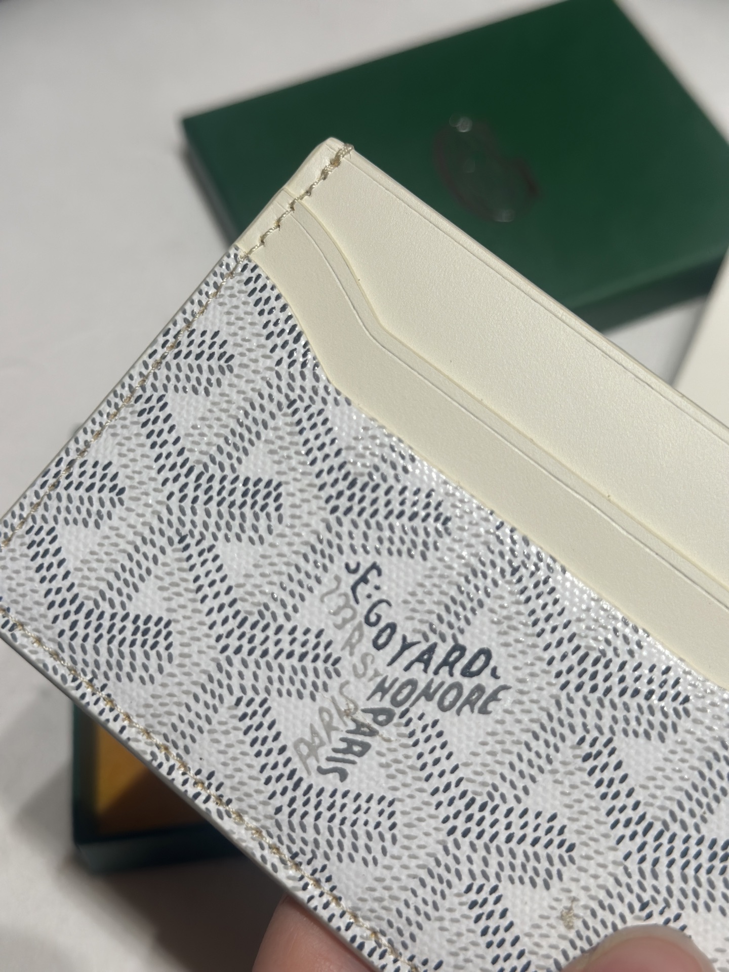 Goyard Card Bag White