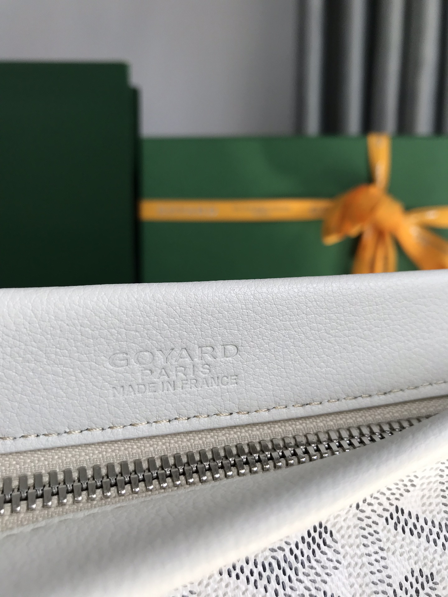 Goyard Conti Pouch Goyardine Canvas and Chevroches Calfskin White