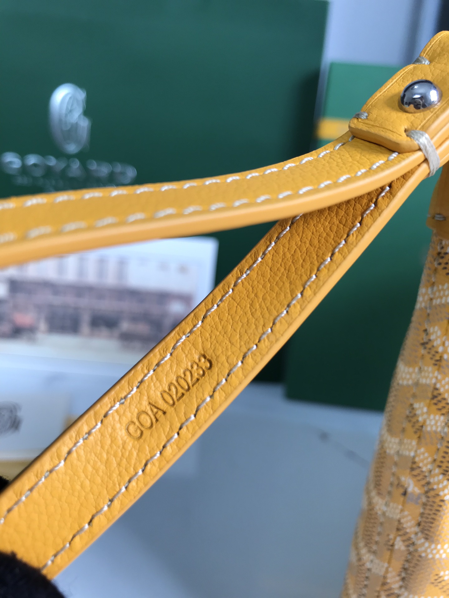 Goyard Conti Pouch Goyardine Canvas and Chevroches Calfskin Yellow