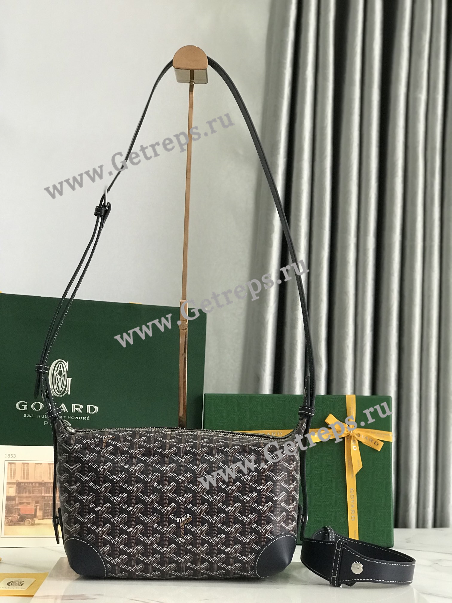Goyard Cosmetic Bag Grey and Black